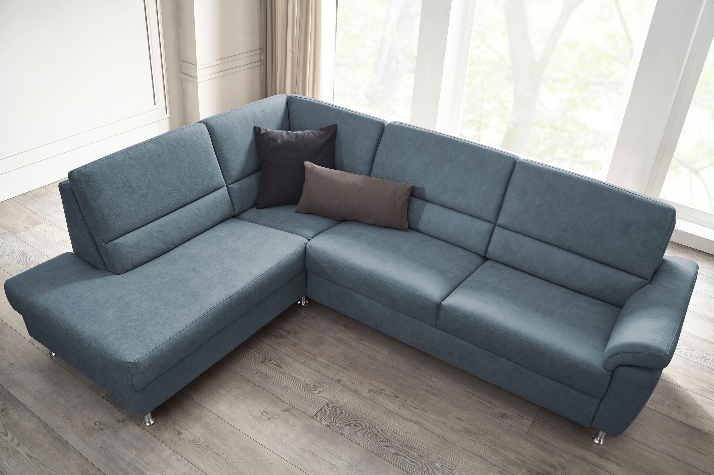 CALIZZA INTERIORS Ecksofa »Onyx L-Form«, Ottomane links oder rechts, wahlweise mit Bettfunktion, Breite 257 cm