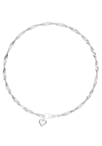 Fußkette mit Anhänger »Schmuck Geschenk Silber 925 Körperschmuck Herz+LIEBE...