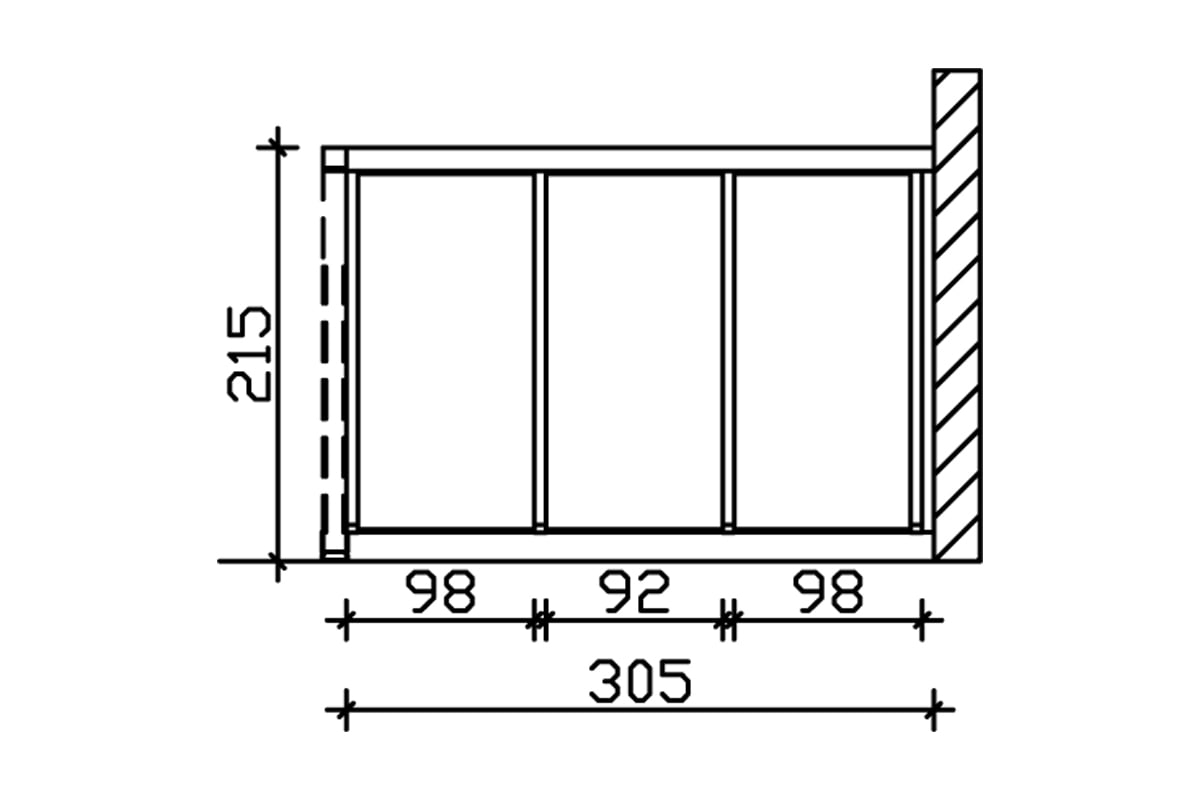 Skanholz Carport-Seitenwand, m. Polycarbonatplatten