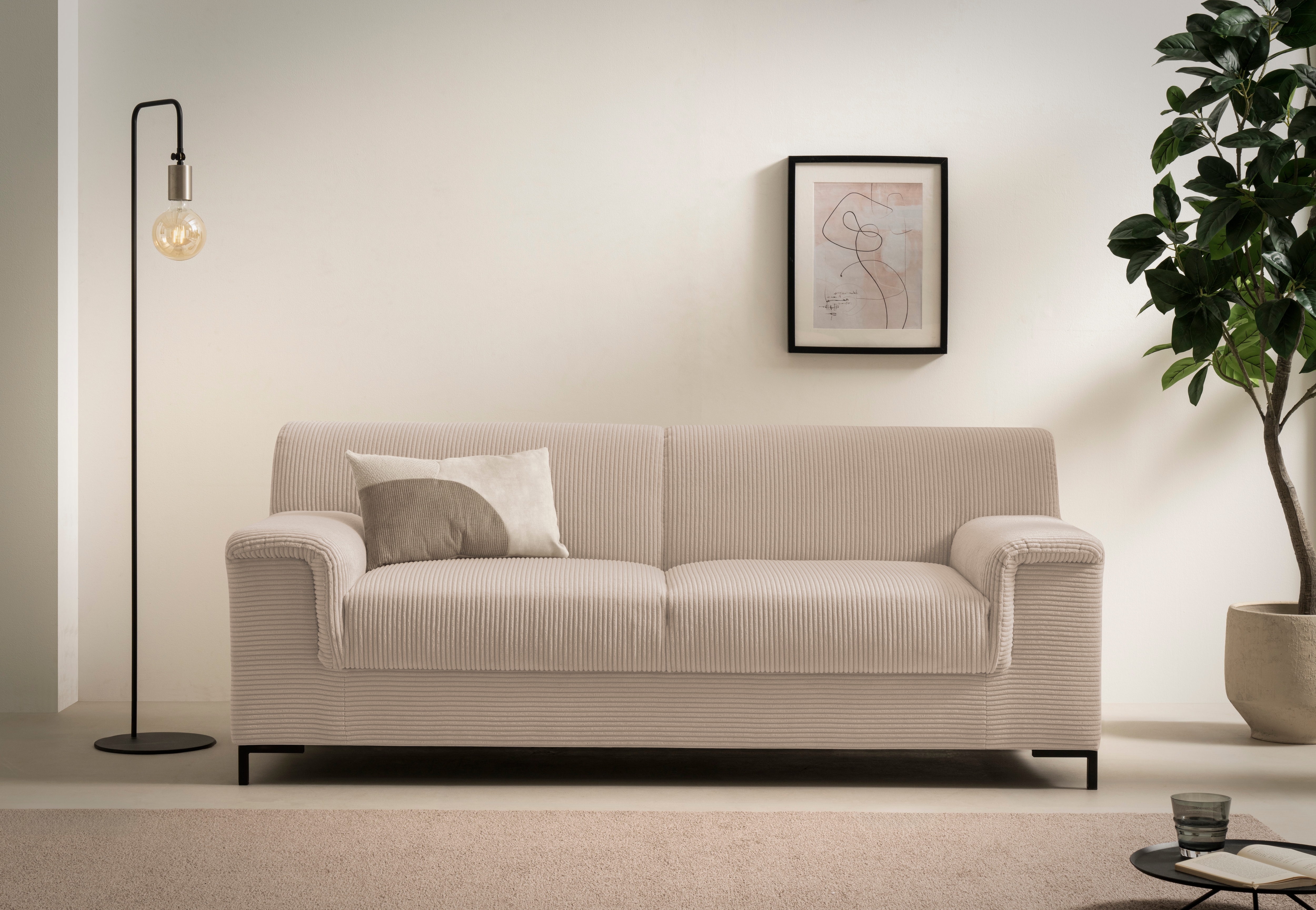 Home affaire 2,5-Sitzer "Jamie 2 auch in Cord B/T/H: 192/81/76 cm" zeitlos, modern, mit komfortablem Federkern