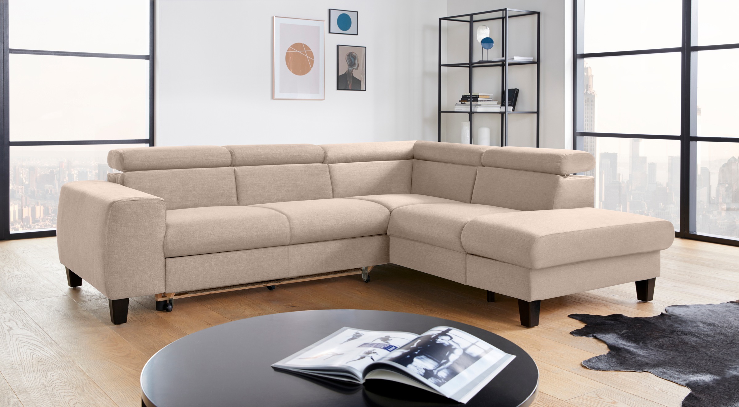 COTTA Ecksofa "Morven L-Form mit Kopfteilverstellung", wahlweise mit Bettfu günstig online kaufen