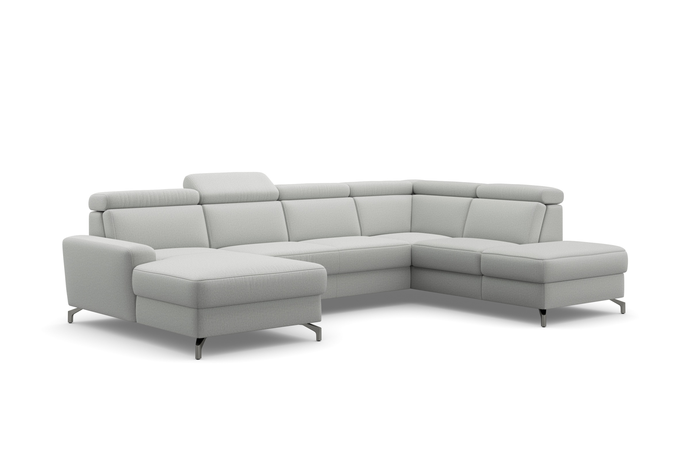 sit&more Wohnlandschaft »Scarlett U-Form«, inklusive Kopfteilverstellung, wahlweise mit Bettfunktion, Bettkasten