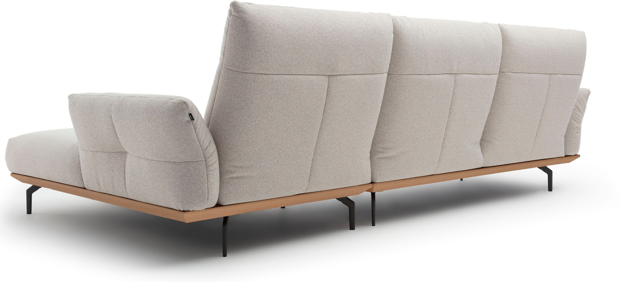 Creation BY ROLF BENZ Ecksofa »CR.460«, Sockel in Eiche, Winkelfüße in Umbragrau, Breite 318 cm