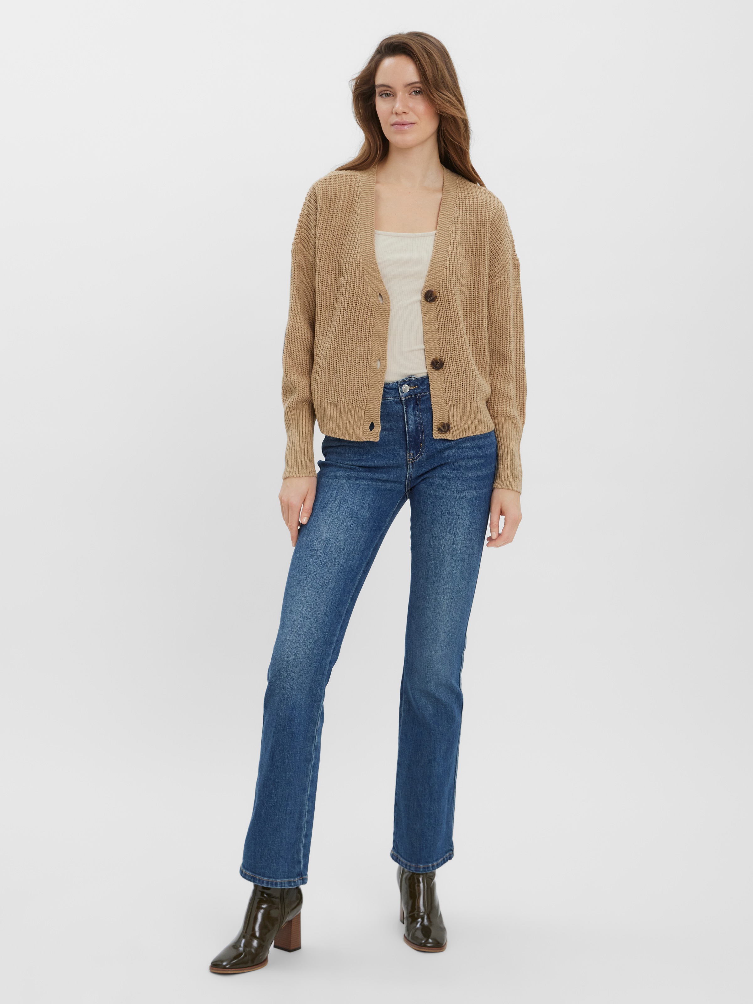 Thumbnail - Vero Moda Strickjacke "VMLEA LS V-NECK CUFF CARDIGAN NOOS", Rippstrick