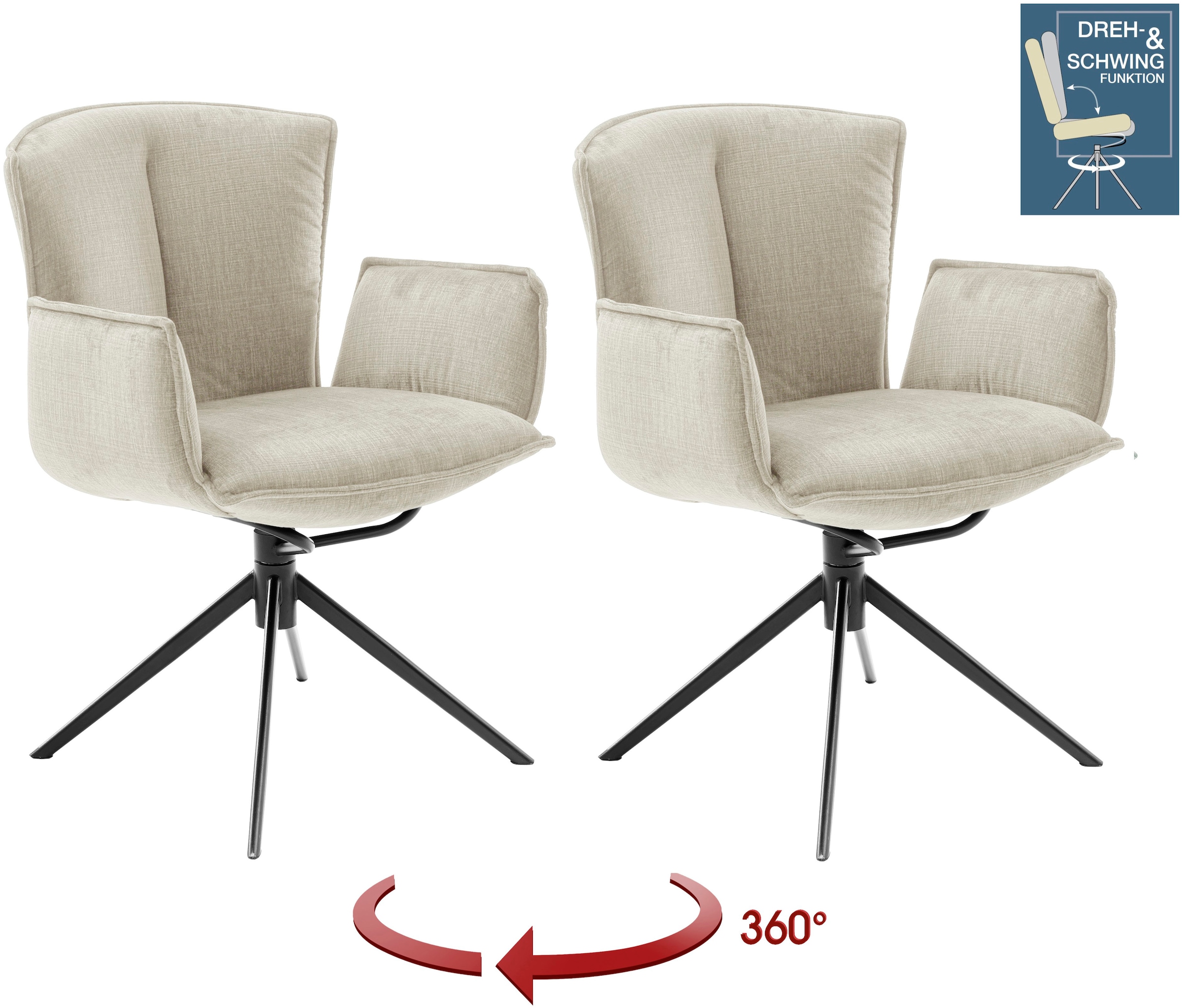 MCA furniture 4-Fußstuhl "NALON Esszimmerstuhl (2er Set) - Stuhl" (Set) 2 S günstig online kaufen