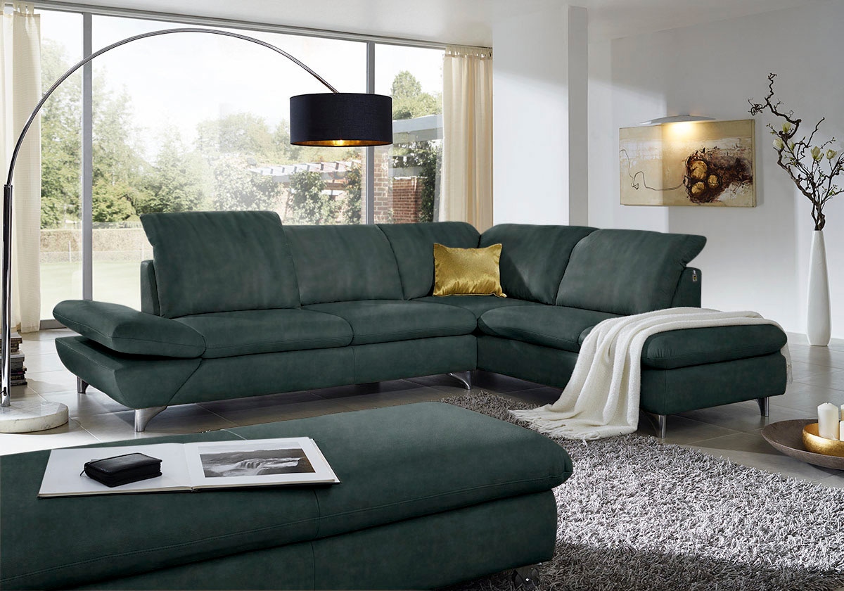 W.SCHILLIG Ecksofa "Taoo, elegant und zeitlos, bequem, L-Form, Breite 296cm" mit Sitziefenverstellung & Kopfteilverstellung