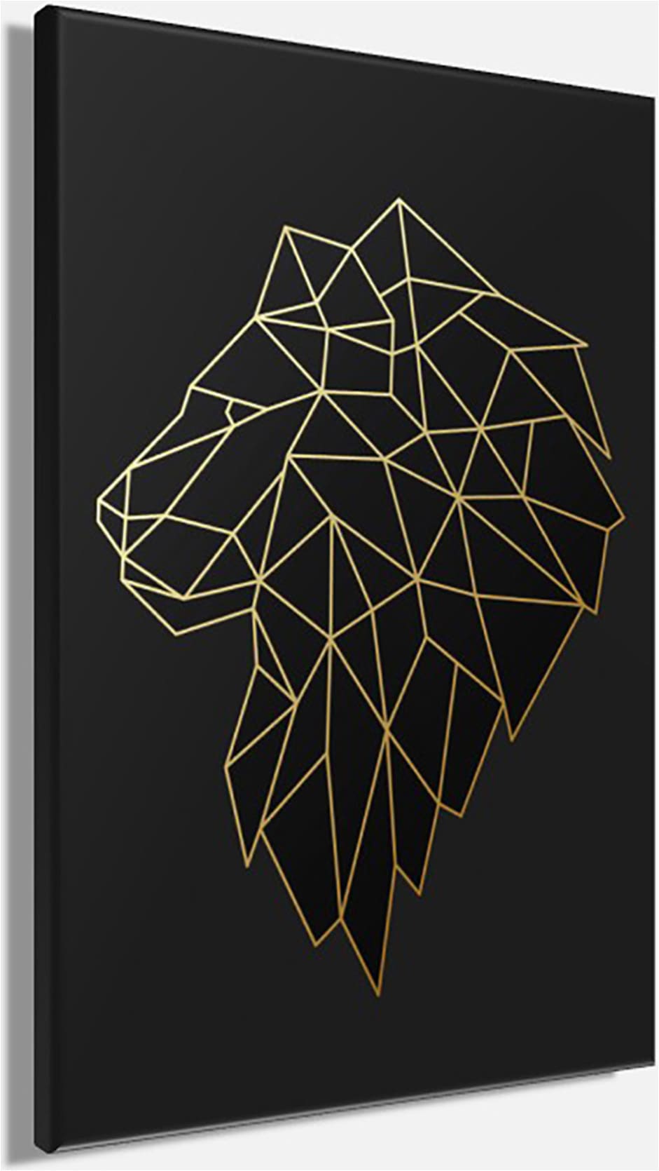 Bönninghoff Leinwandbild »Wandbild LÖWE POLYGON 60x90 cm – Leinwandbild Keilrahmen Deko modern« Löwe 1 Stk. tlg. auf Keilrahmen gespannt