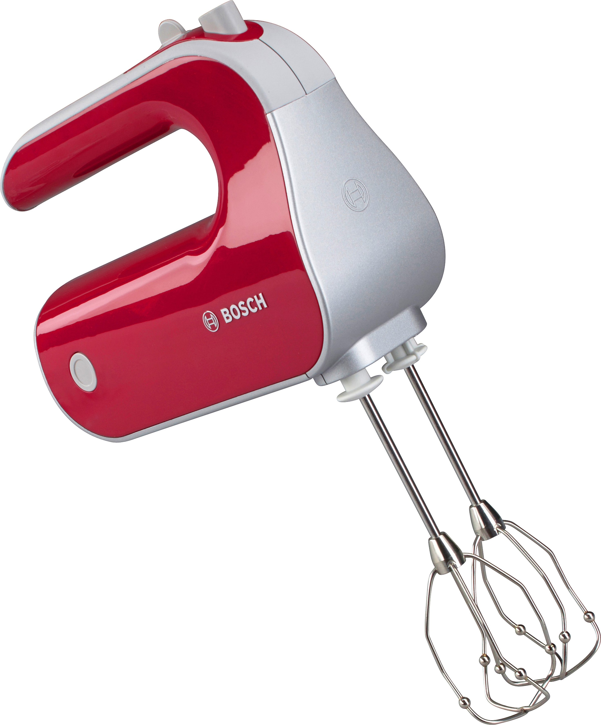 BOSCH Handmixer "Styline MFQ40304, Edelst. Rührbesen/Knethaken, 5 Stufen, himbeerrot", 500 W, Turbostufe, leichtes Gehäu