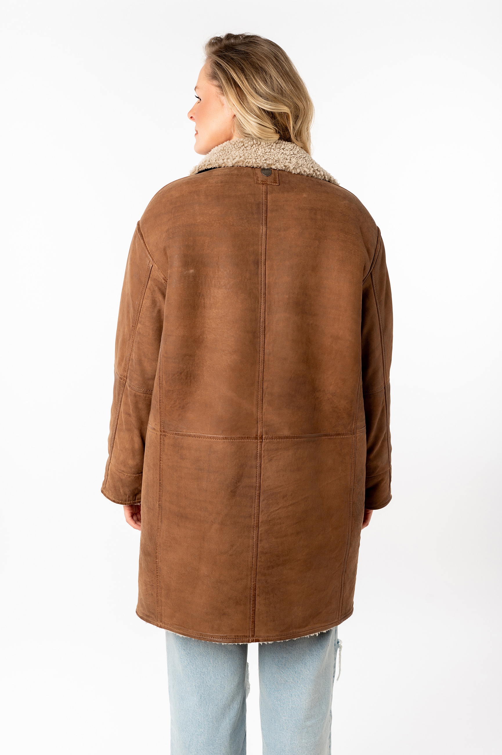 Mauritius Ledermantel »MWXofia OS«, mit Reverskragen, Oversized Fit