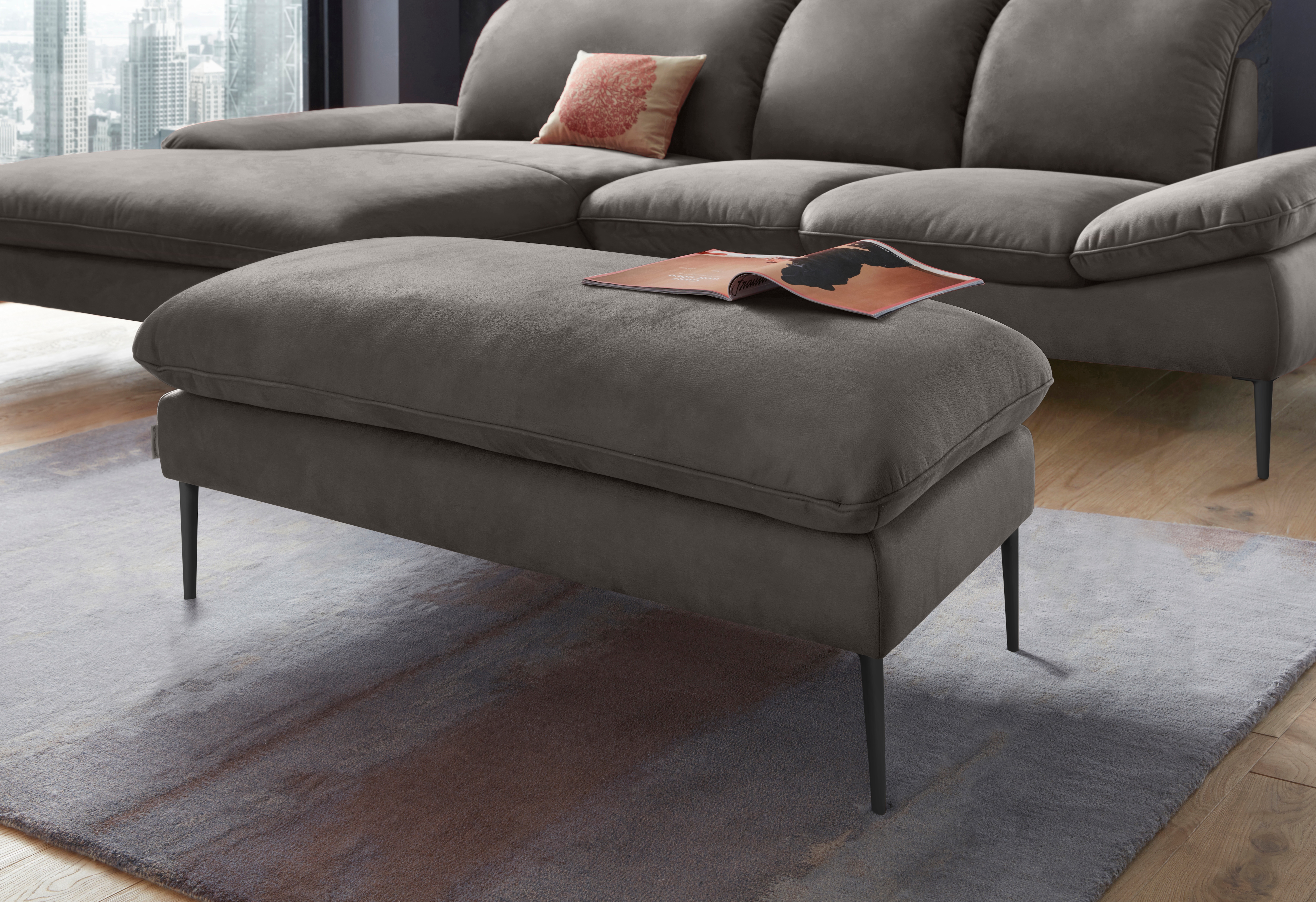 W.SCHILLIG Hocker "enjoy&MORE" Füße schwarz pulverbeschichtet, Breite 106 cm