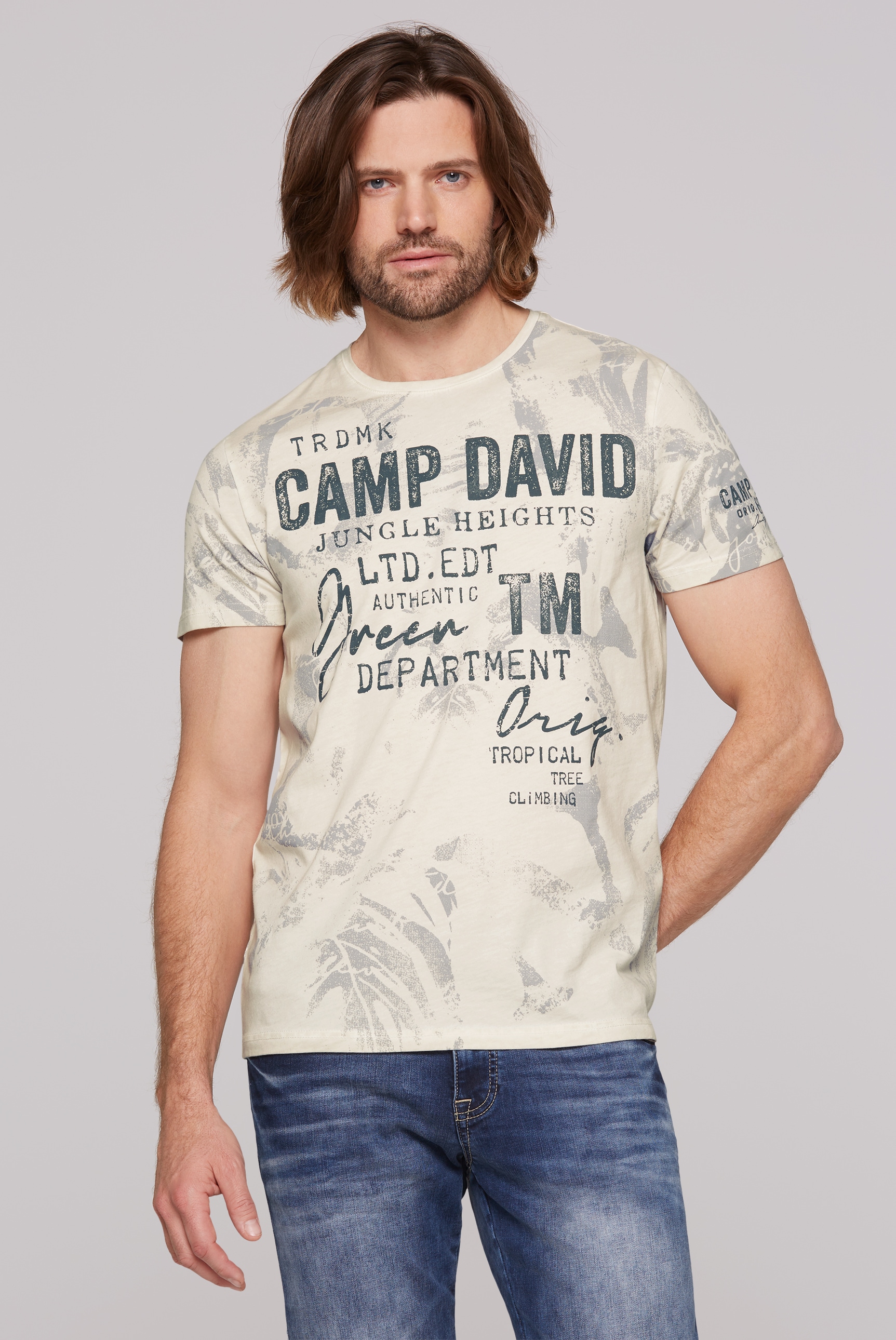 CAMP DAVID Rundhalsshirt, mit All Over-Print günstig online kaufen
