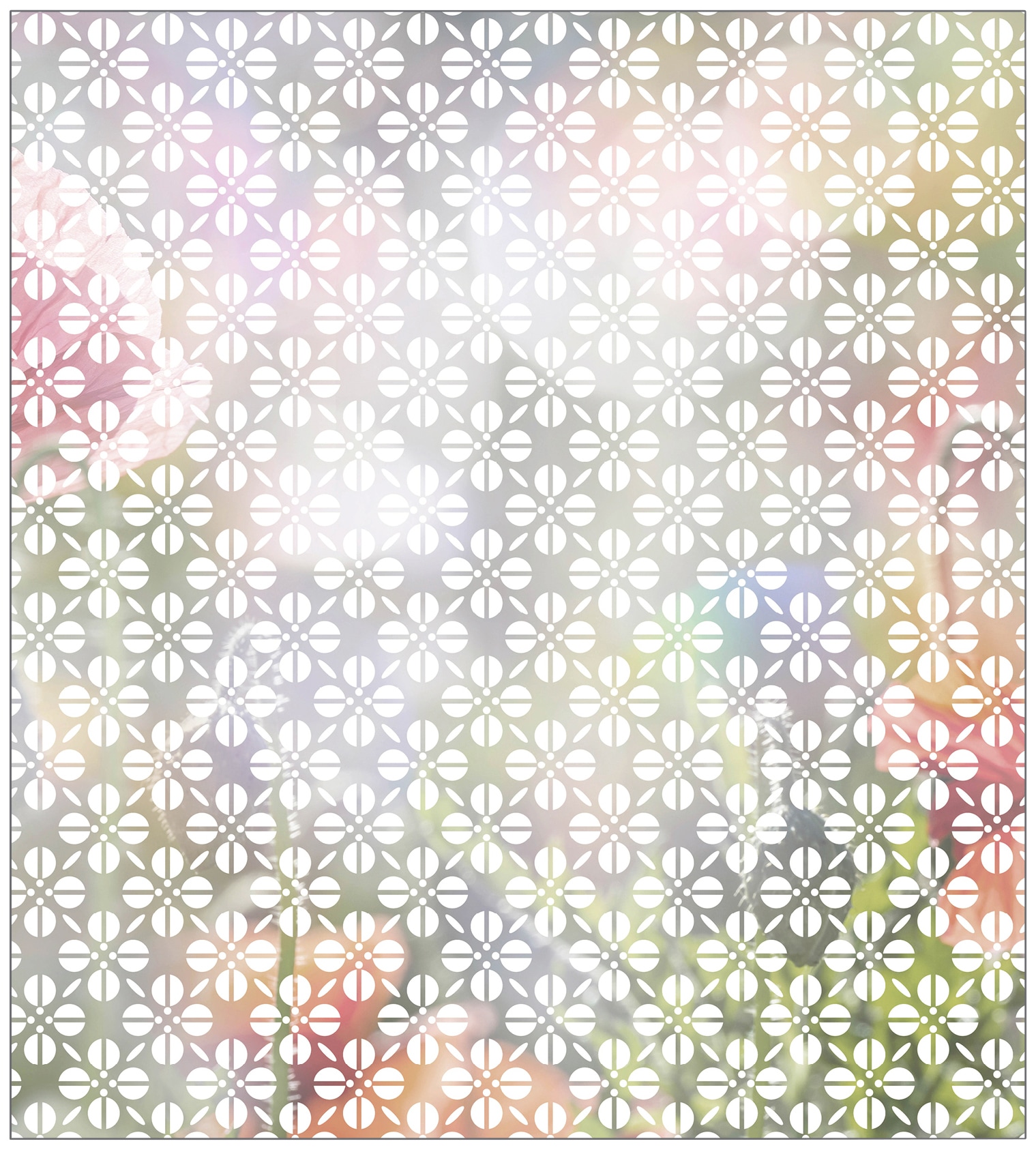 MySpotti Fensterfolie »Look Grafik Blumenmuster white«, halbtransparent, glattstatisch haftend, 90 x 100 cm, statisch haftend