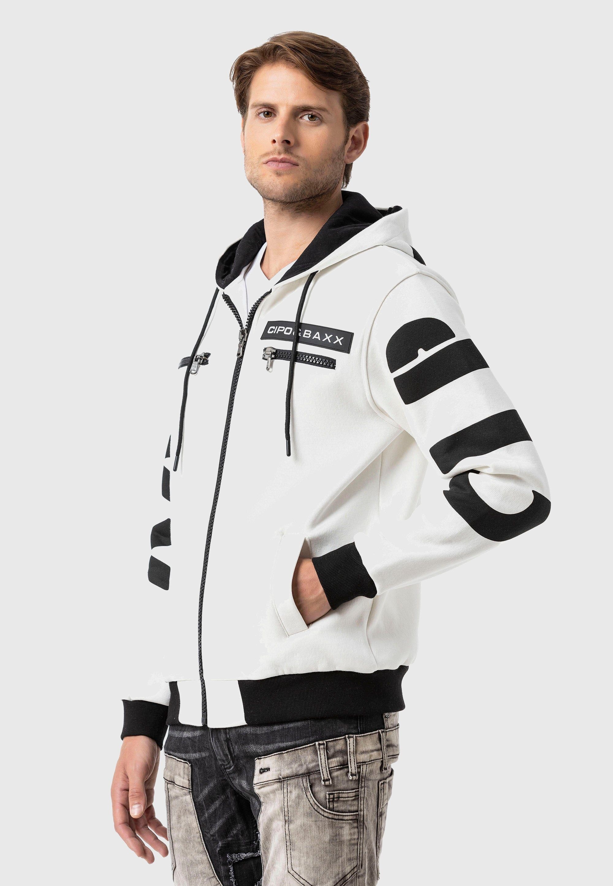 Cipo & Baxx Strickjacke »Cipo & Baxx Sweatjacken« mit Ärmel- und Rückenprint