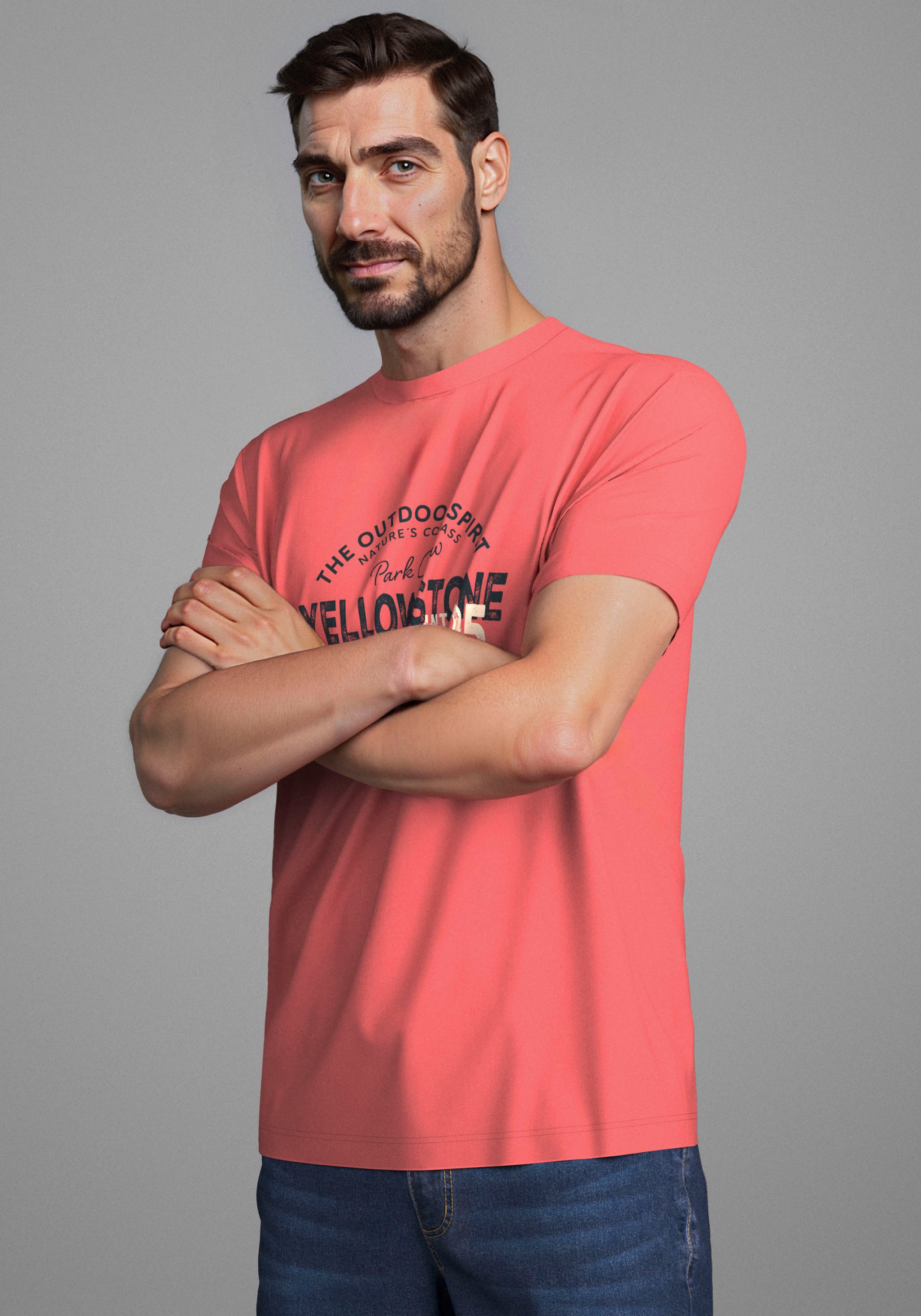 Mans World Rundhalsshirt "Neue Kollektion" mit Print günstig online kaufen