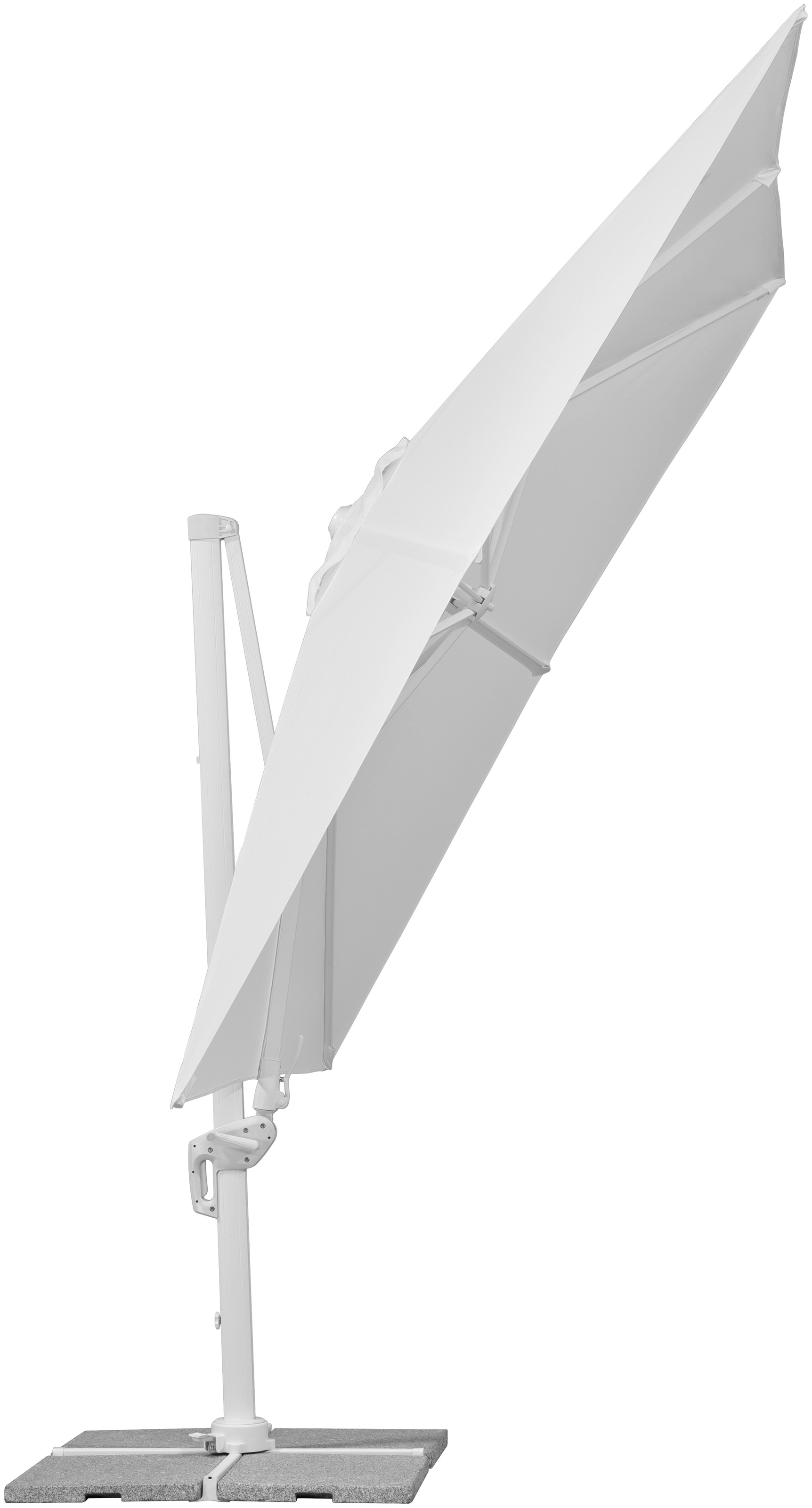 Schneider Schirme Ampelschirm »Rhodos Twist Bianco«, mit Schutzhülle und Schirmständer, ohne Wegeplatten