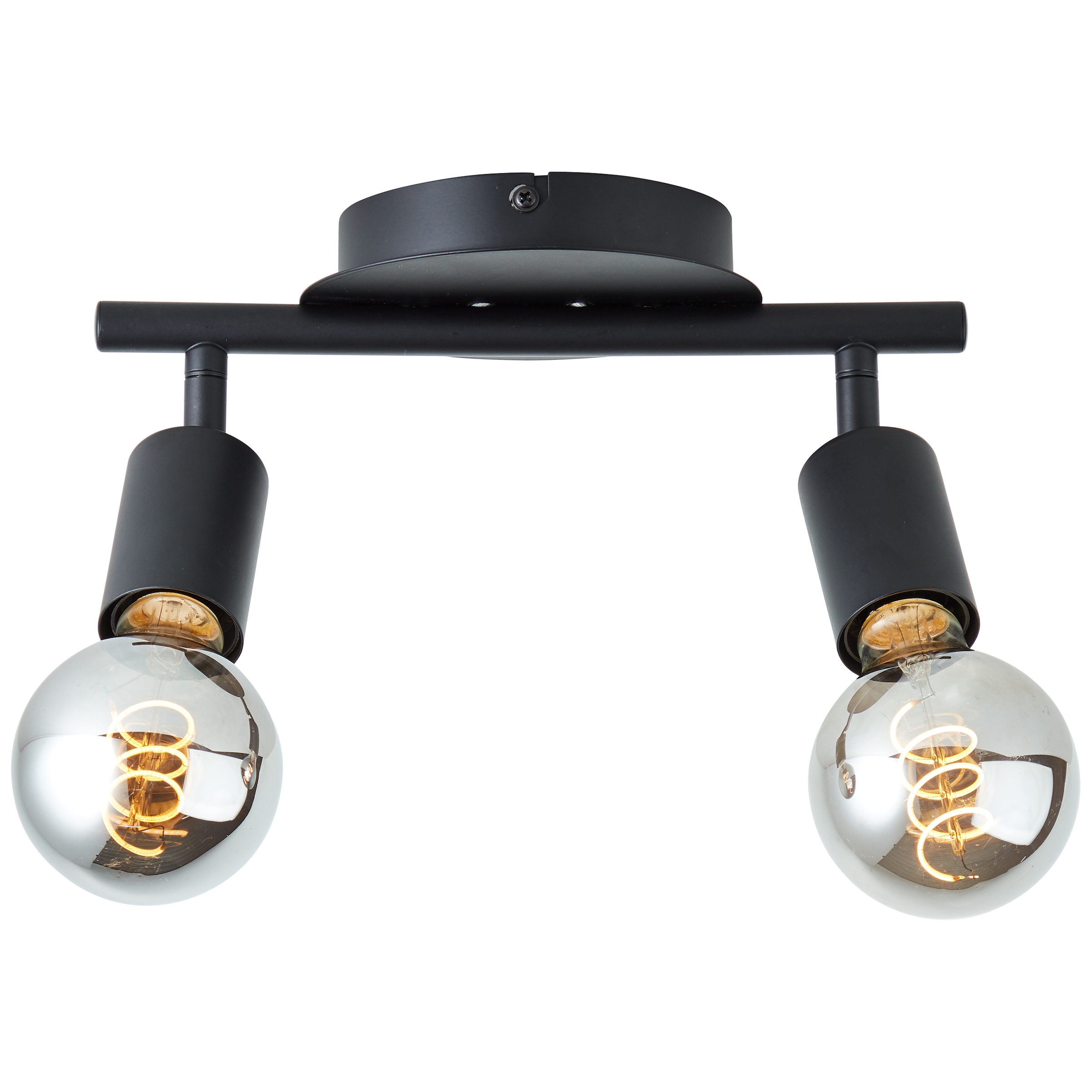 Brilliant Deckenstrahler »Tiffany«, 2 flammig, Leuchtmittel E27 | ohne Leuchtmittel, Deckenspot, 12 x 26 x 14 cm, E27, schwenkbar, Metall, matt schwarz