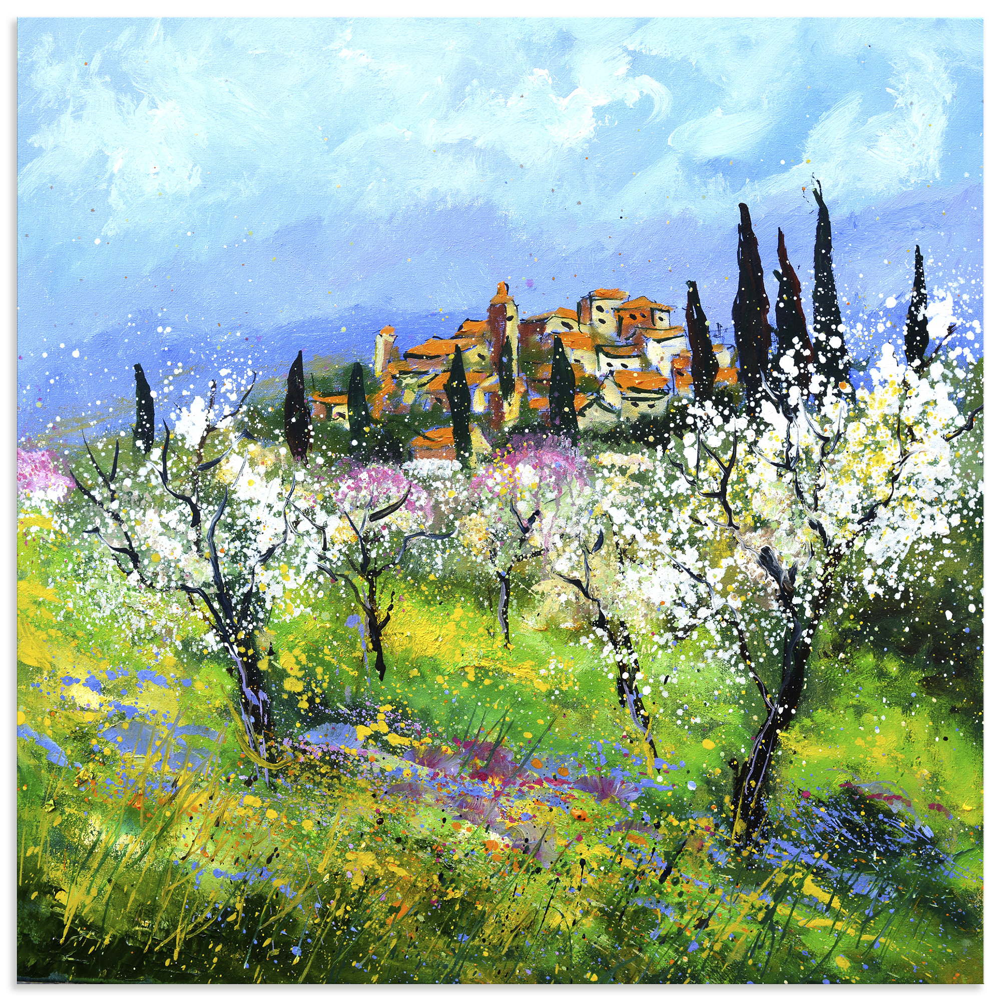 Artland Wandbild "Spring in Provence" Wiesen & Baumbilder 1 Stk. tlg. als Alubild, Leinwandbild, Poster, Wandaufkleber in verschied. Größen