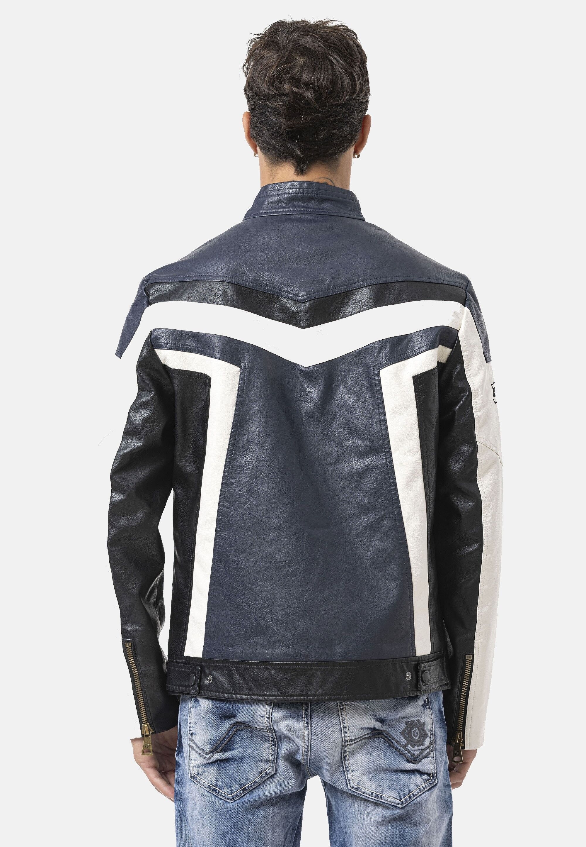 Cipo & Baxx Bikerjacke »CM230« ohne Kapuze Motorrad-Look mit sportlichem Design