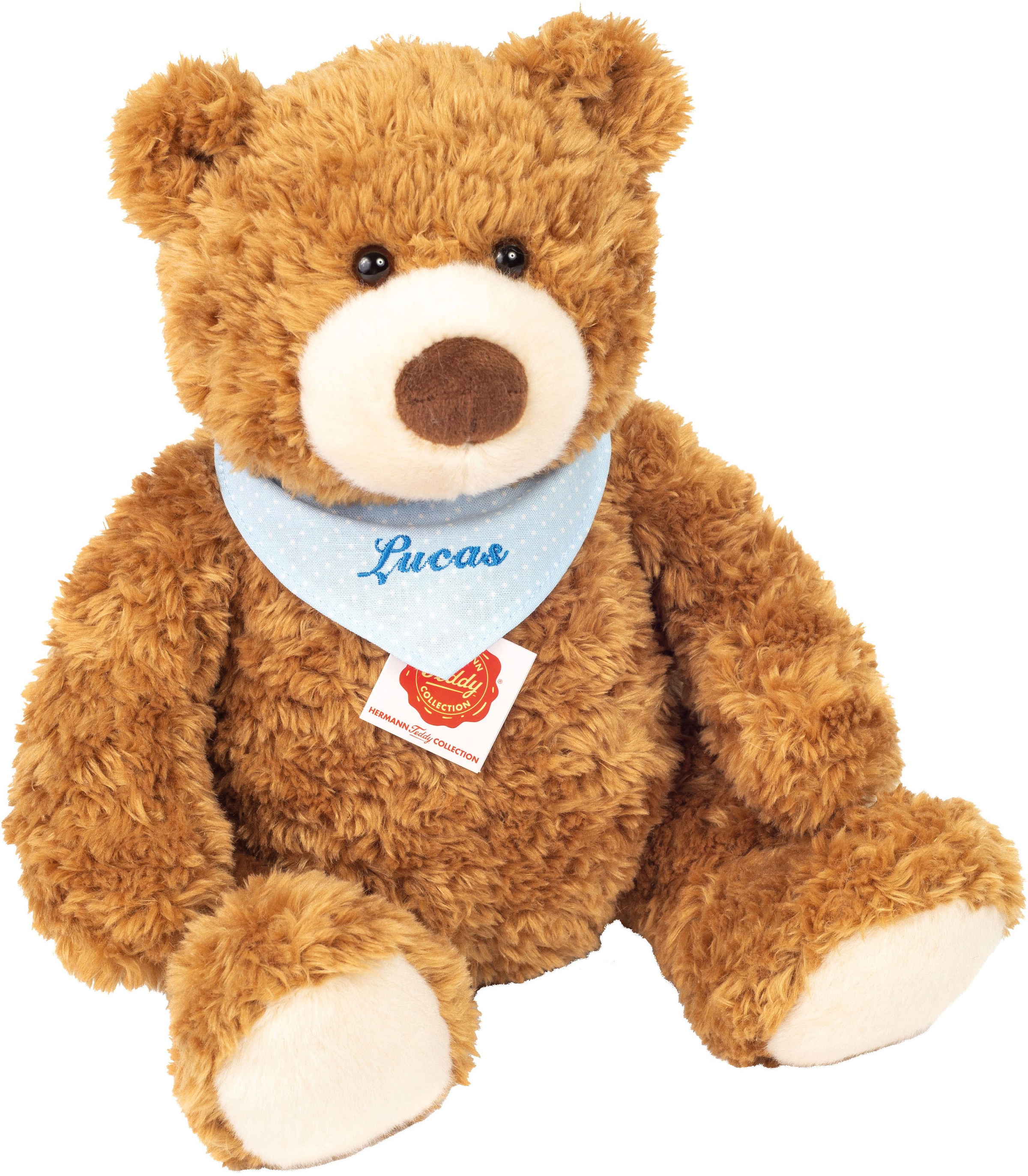 Teddy Hermann® Kuscheltier »Teddy haselnussbraun mit blauem Halstuch, 34 cm«, mit... kaufen