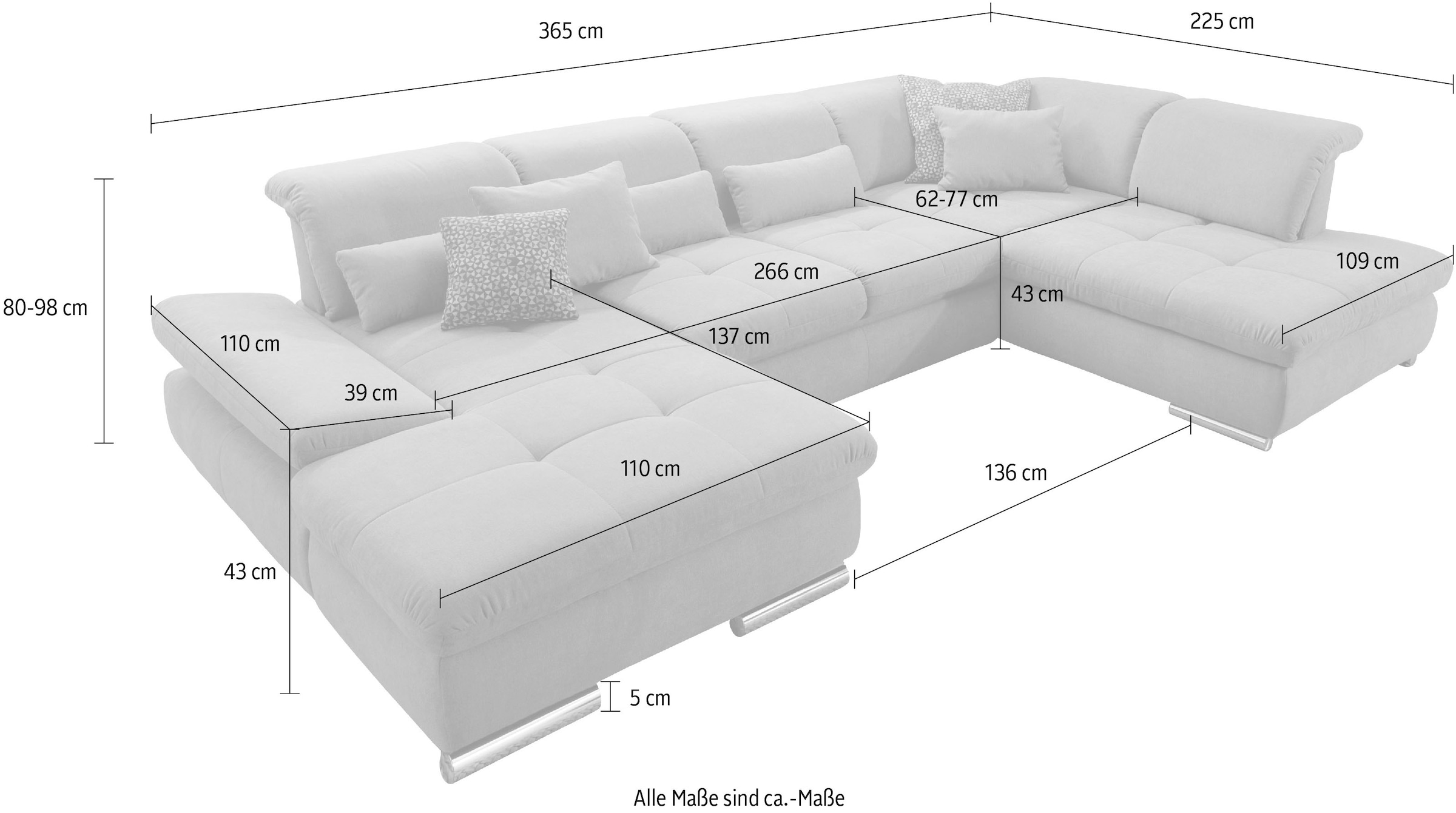 set one by Musterring Wohnlandschaft »SO 4100«, wahlweise mit Bettfunktion