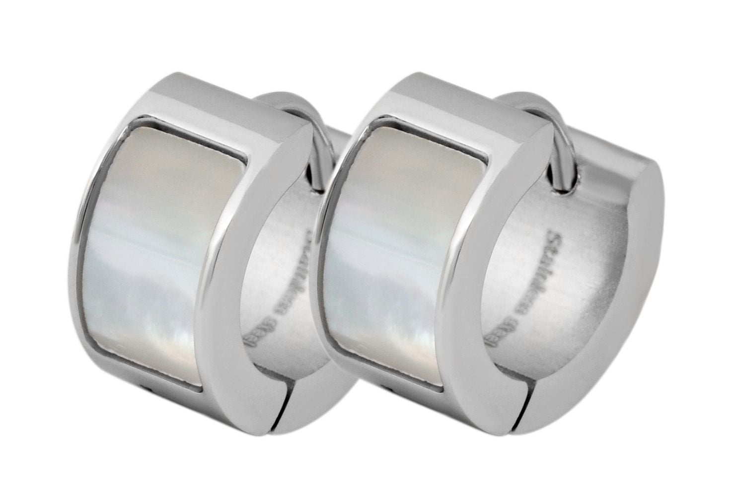 Adelia´s Paar Creolen »Damen Ohrringe – Creole aus Edelstahl mit Perlmutt« Perfekt als Geschenk für besondere Menschen