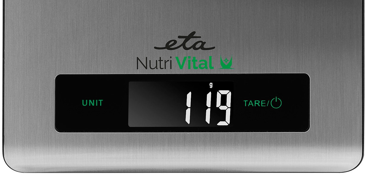 eta Küchenwaage »ETA079090000«, (1 tlg.), Nutri Vital App, bis 5kg, Genauigkeit 1g, TARE