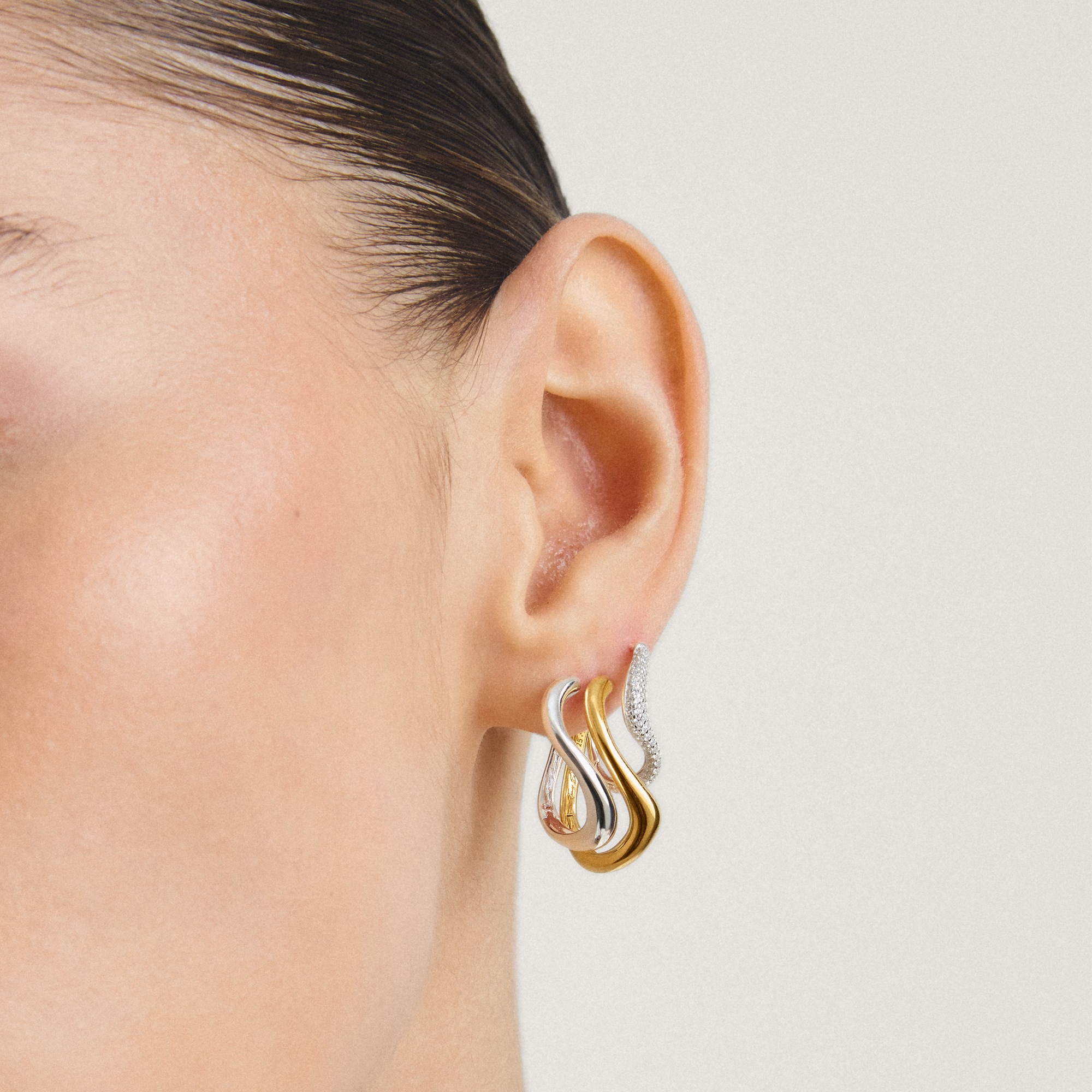 THOMAS SABO Paar Creolen »Fluid Elegance Creolen gelbgoldfarben«