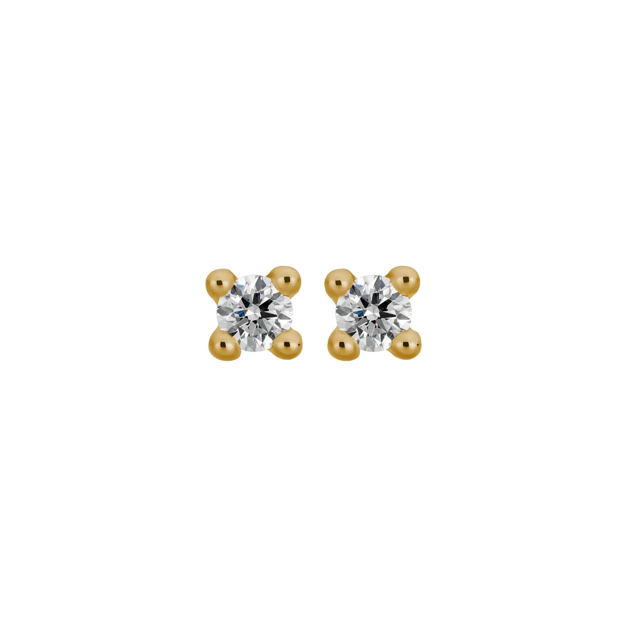 LYOMI Paar Ohrstecker »585/- Gelbgold 2 synth. Diam. 0,10 ct.«