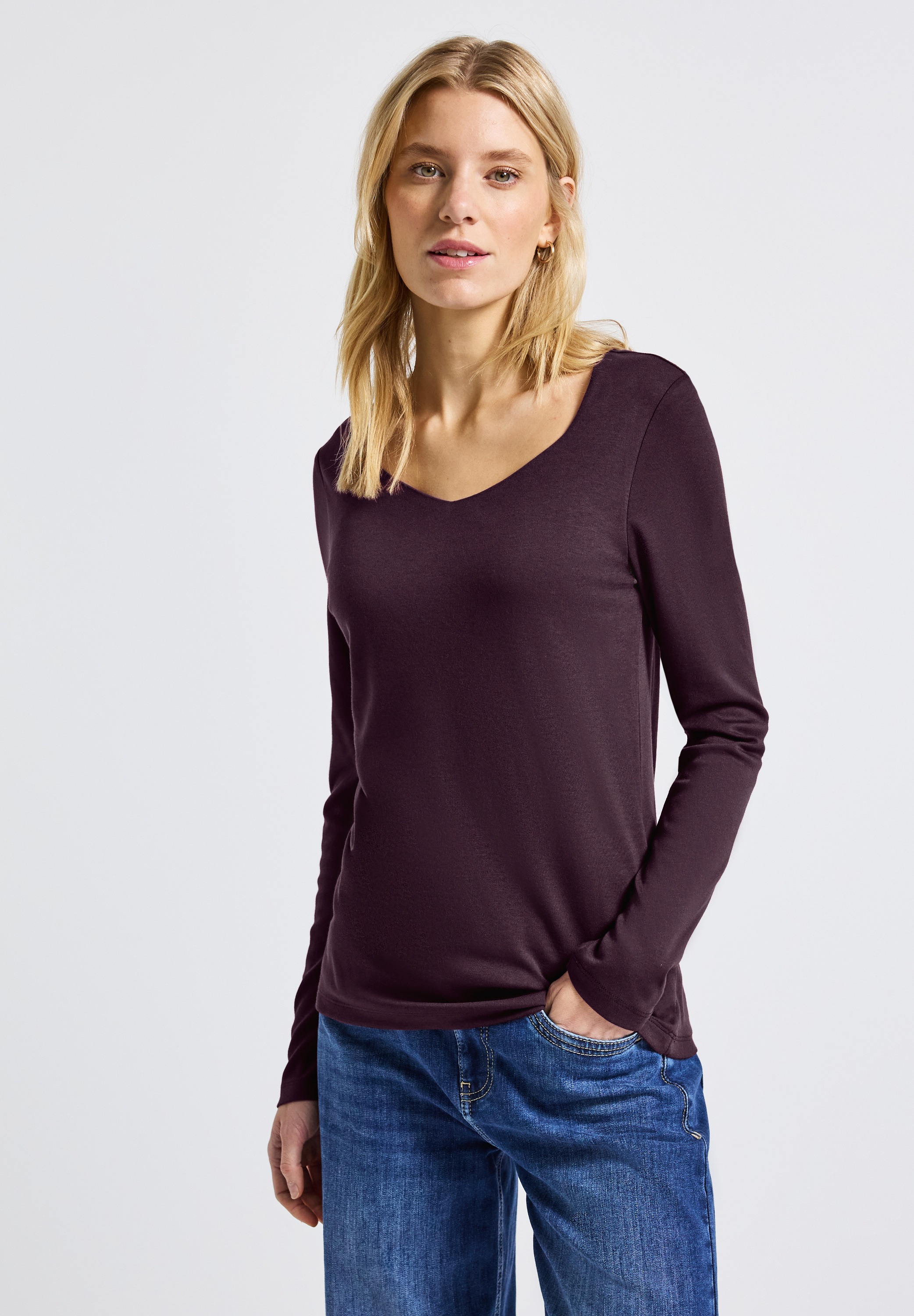 STREET ONE Langarmshirt, im soften Baumwoll-Mix günstig online kaufen