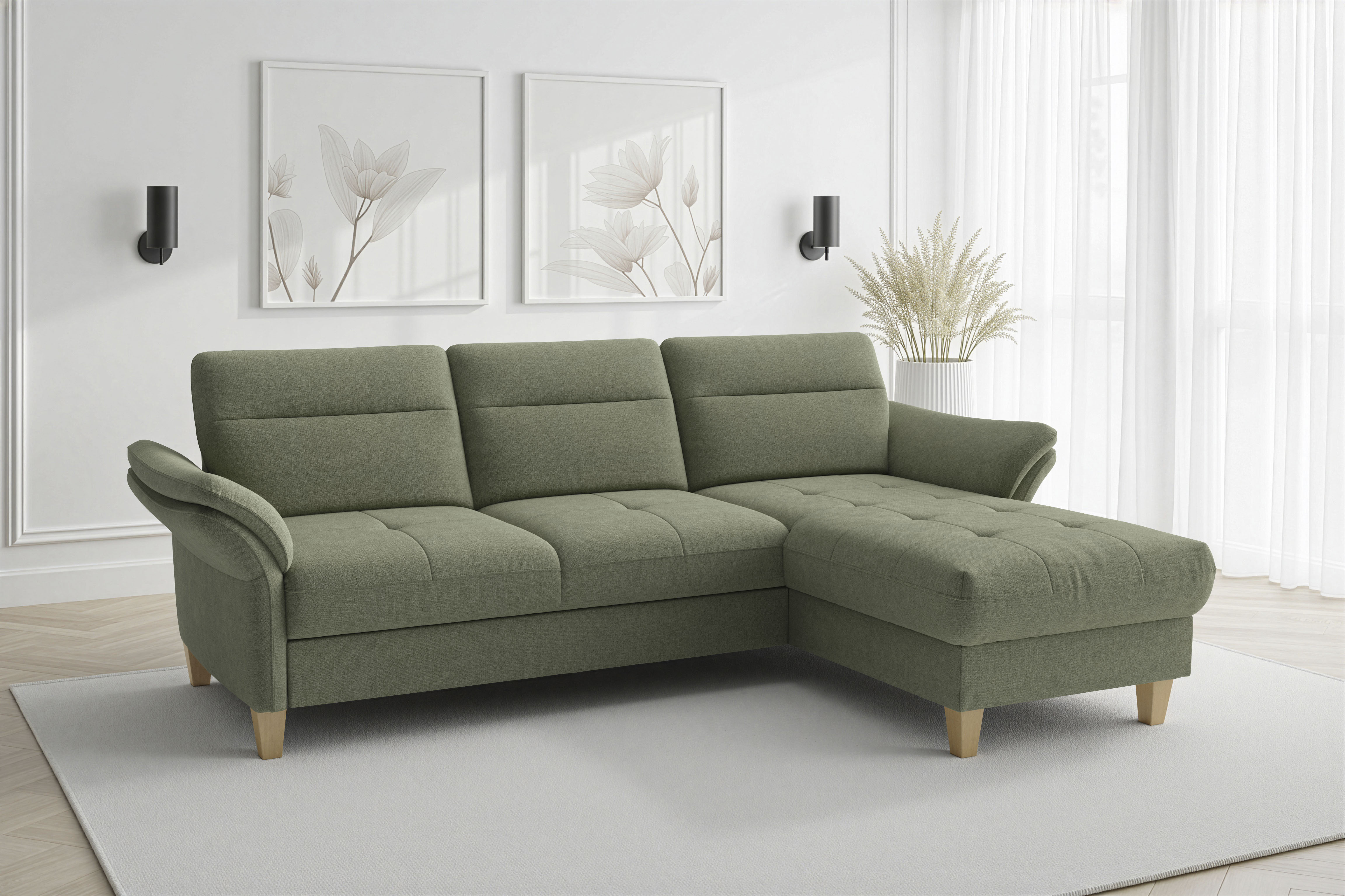 sit&more Ecksofa "Pamela L-Form, B: 230 cm, optional Schlaffunktion & Bettkasten" mit Federkern