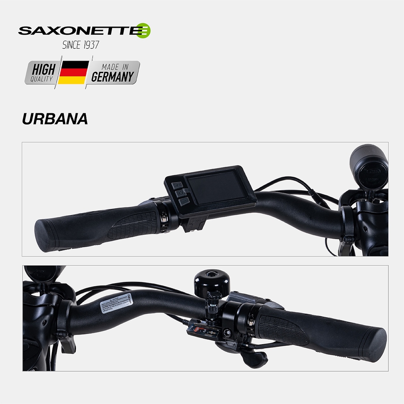 SAXONETTE »SAXONETTE E-BIKE Cityrad URBANA« 7 Gang Shimano Tourney 6/7-fach Schaltwerk Kettenschaltung Heckmotor 250 W Packung,  (mit integr. Akku), Elektrofahrrad für Alltag und Einkauf