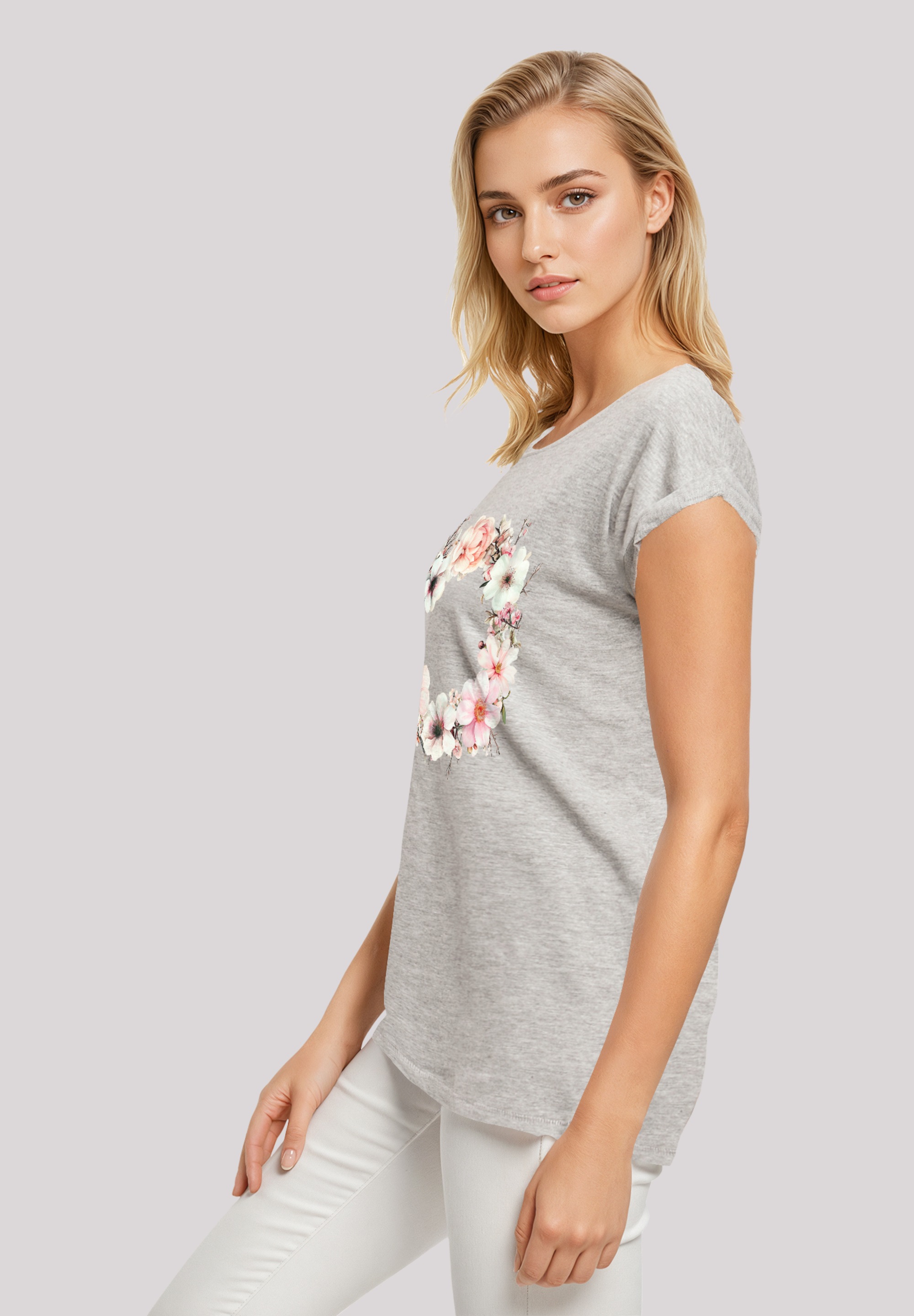 F4NT4STIC T-Shirt »Rosa Blumenkranz«, Premium Qualität