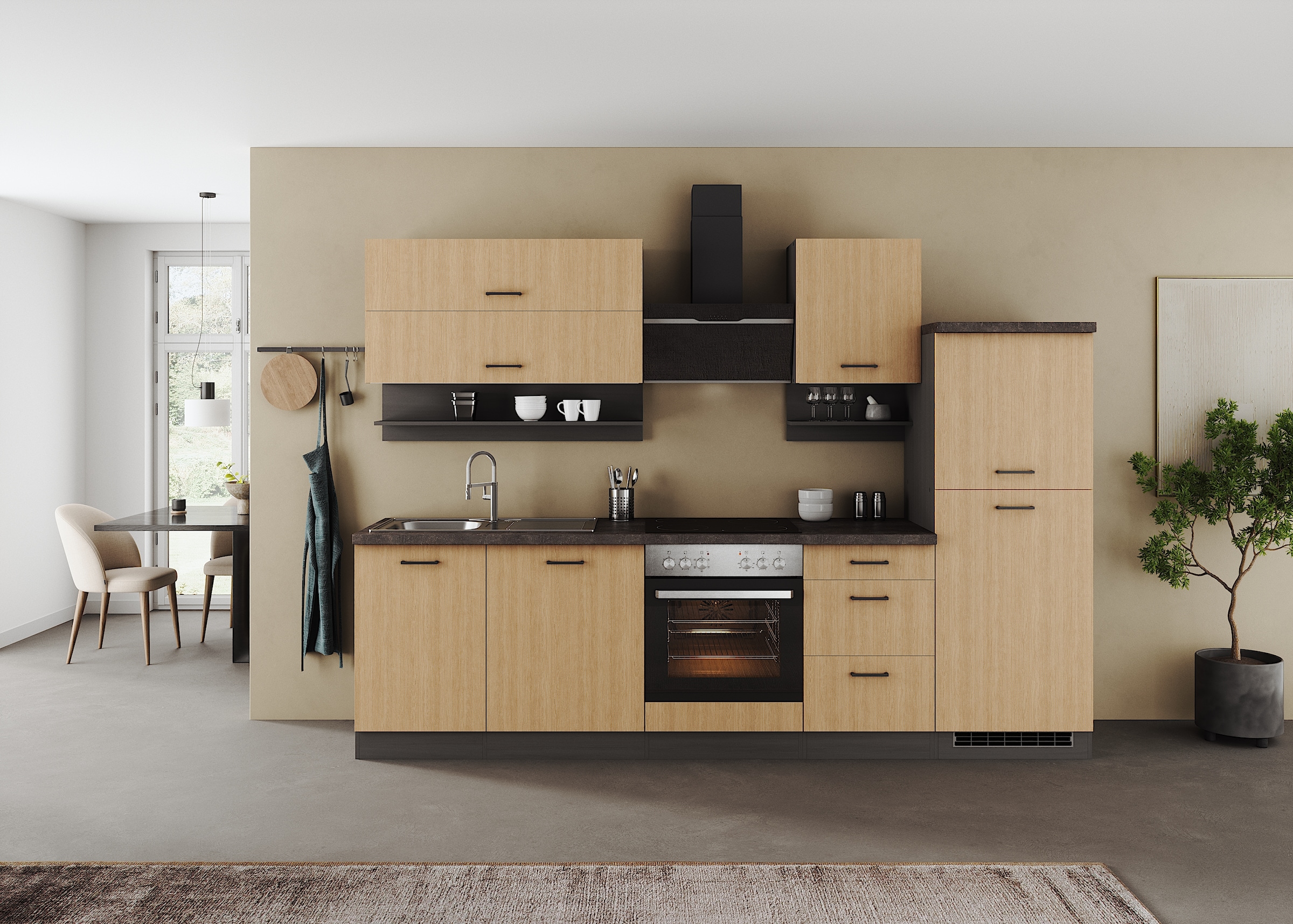 KOCHSTATION Küchenzeile "KS-Frieda Breite 280 cm" wahlweise mit E-Geräten, günstig online kaufen