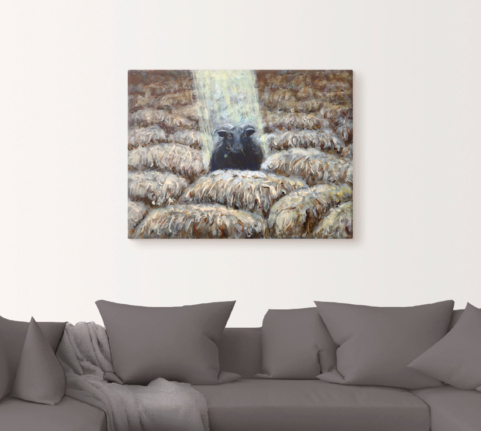 Artland Wandbild »Schwarzes Schaf«, Haustiere, (1 St.), als Leinwandbild in verschied. Größen