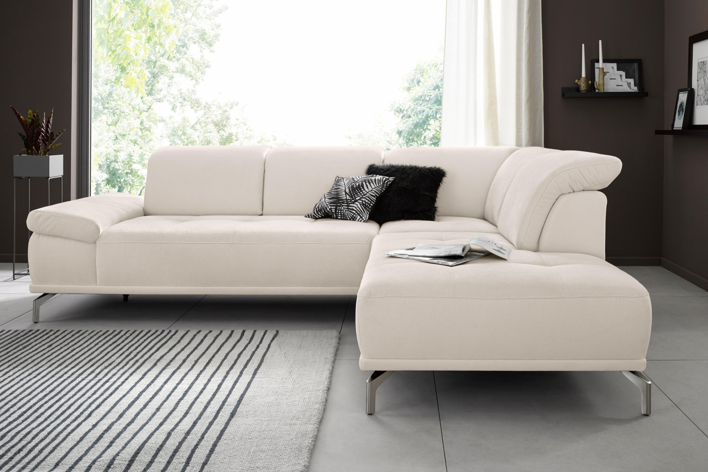 OTTO home Ecksofa "Caluna" Inkl.Sitztiefenverstellung, wahlweise mit Kopf- und Armteilverstellung
