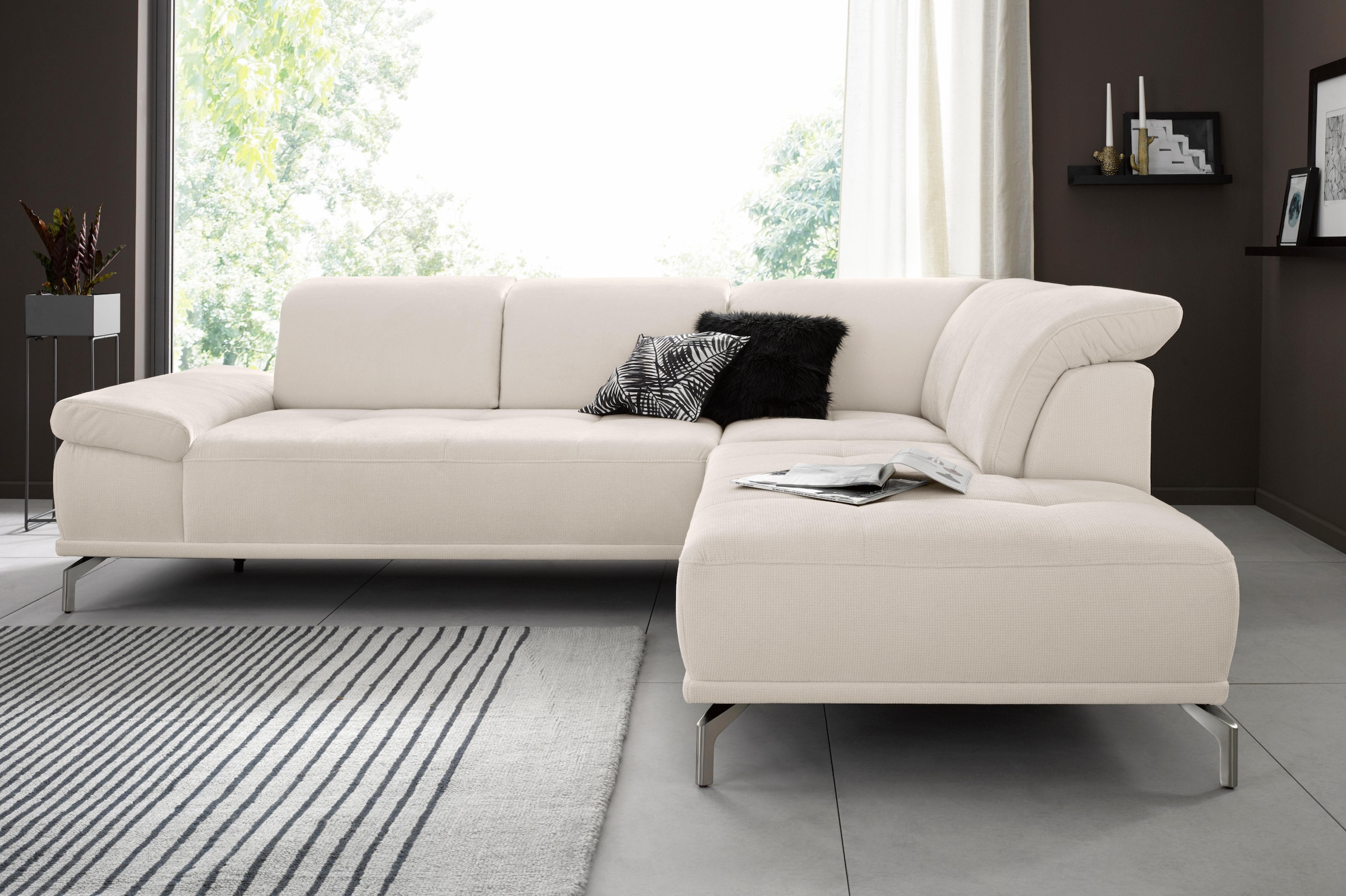 Places of Style Ecksofa "Caluna L-Form", mit Sitztiefen- und Kopfteilverste günstig online kaufen