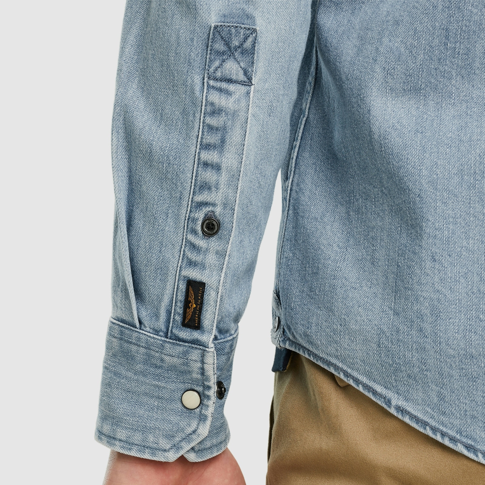 PME LEGEND Jeanshemd »Long Sleeve Shirt Bleach Indigo denim«, mit Kentkragen