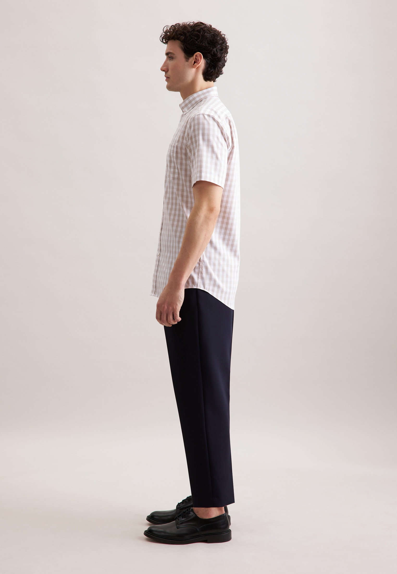 seidensticker Businesshemd »Regular«, Regular Kurzarm Button-Down-Kragen Karo