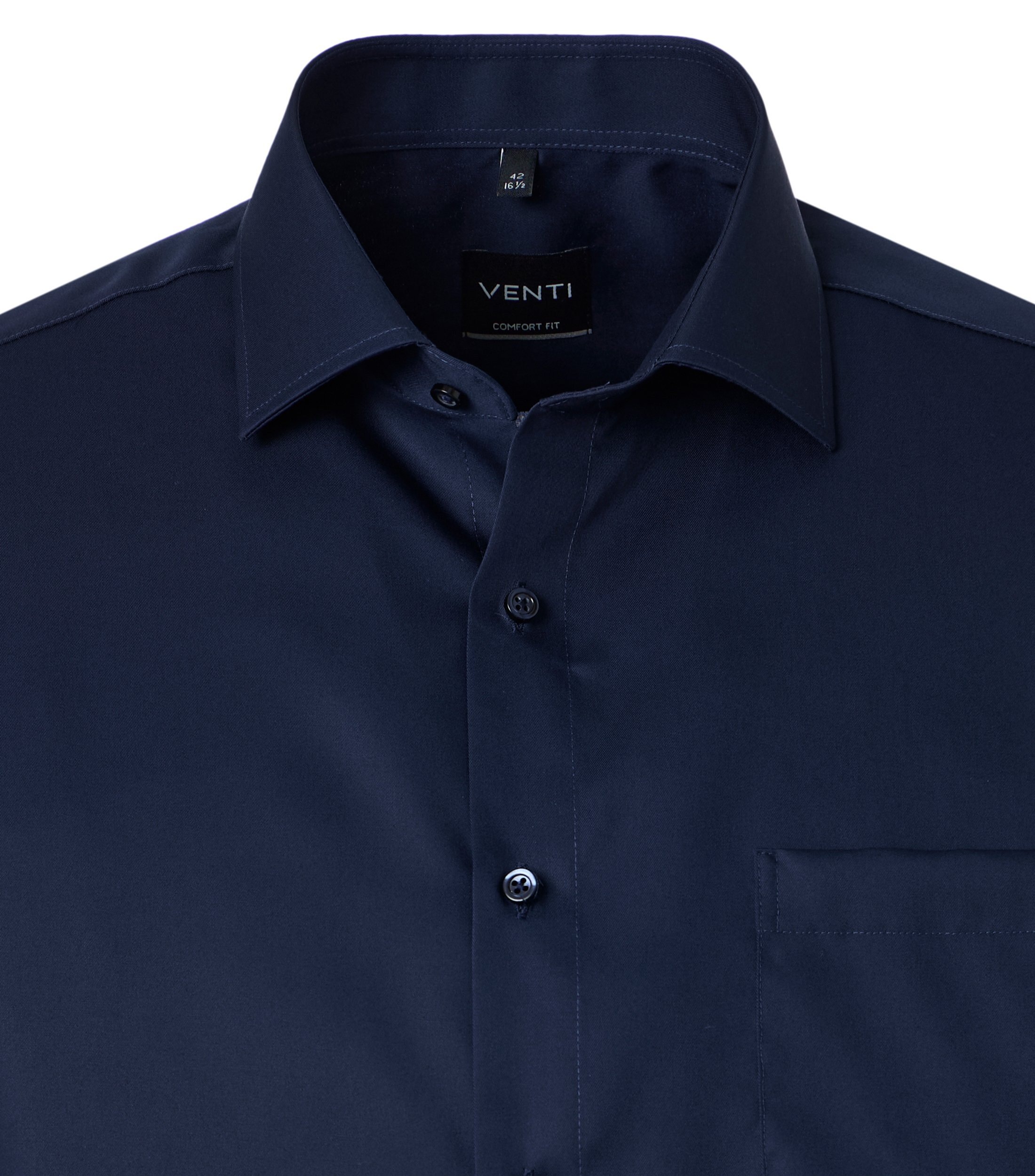VENTI Business Shirt Short Sleeve Solid Dark Blue 41 3