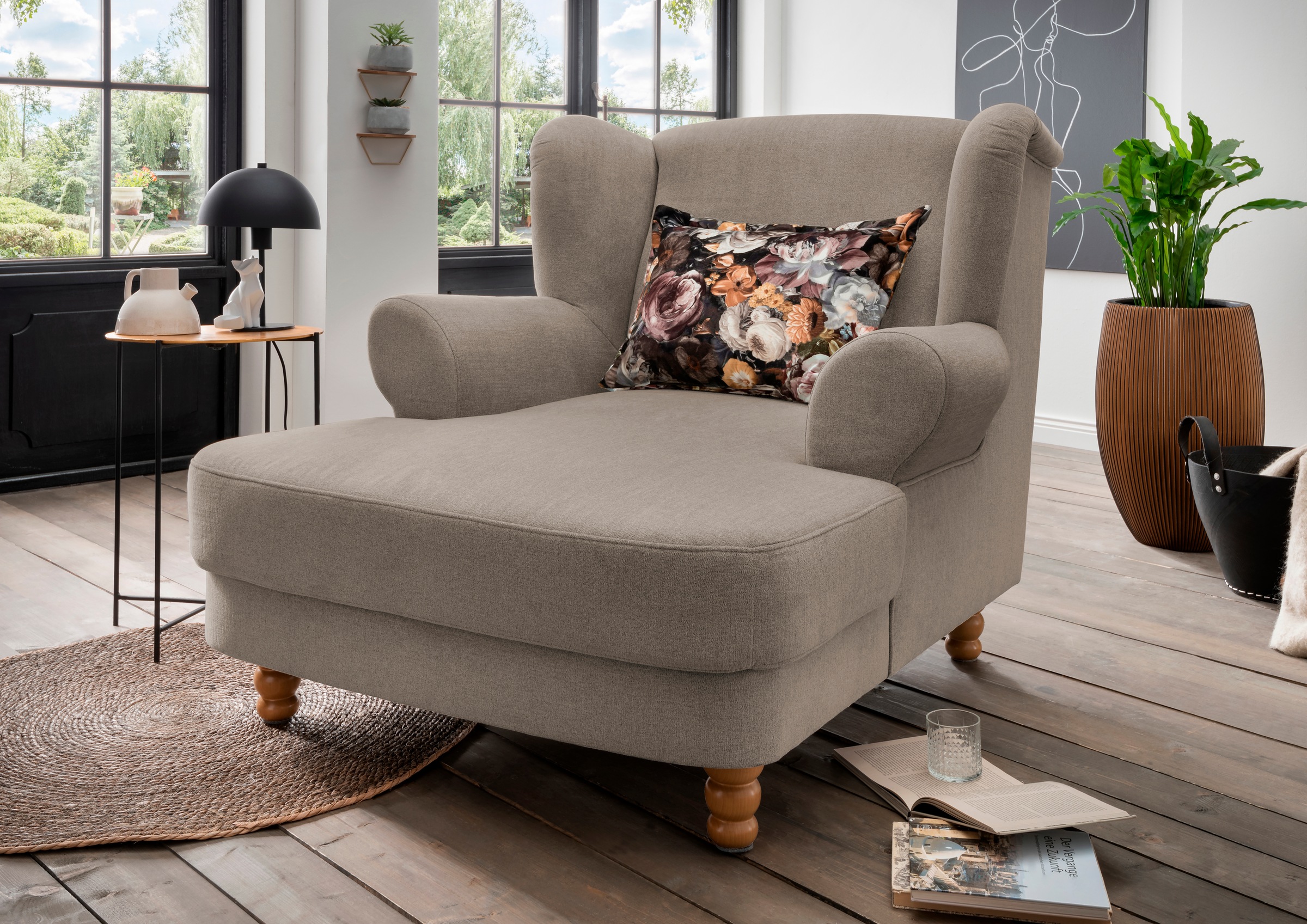 Home affaire Loveseat "Tassilo Big Mega Ohrensessel, viel Platz und bequem, Breite 121cm"