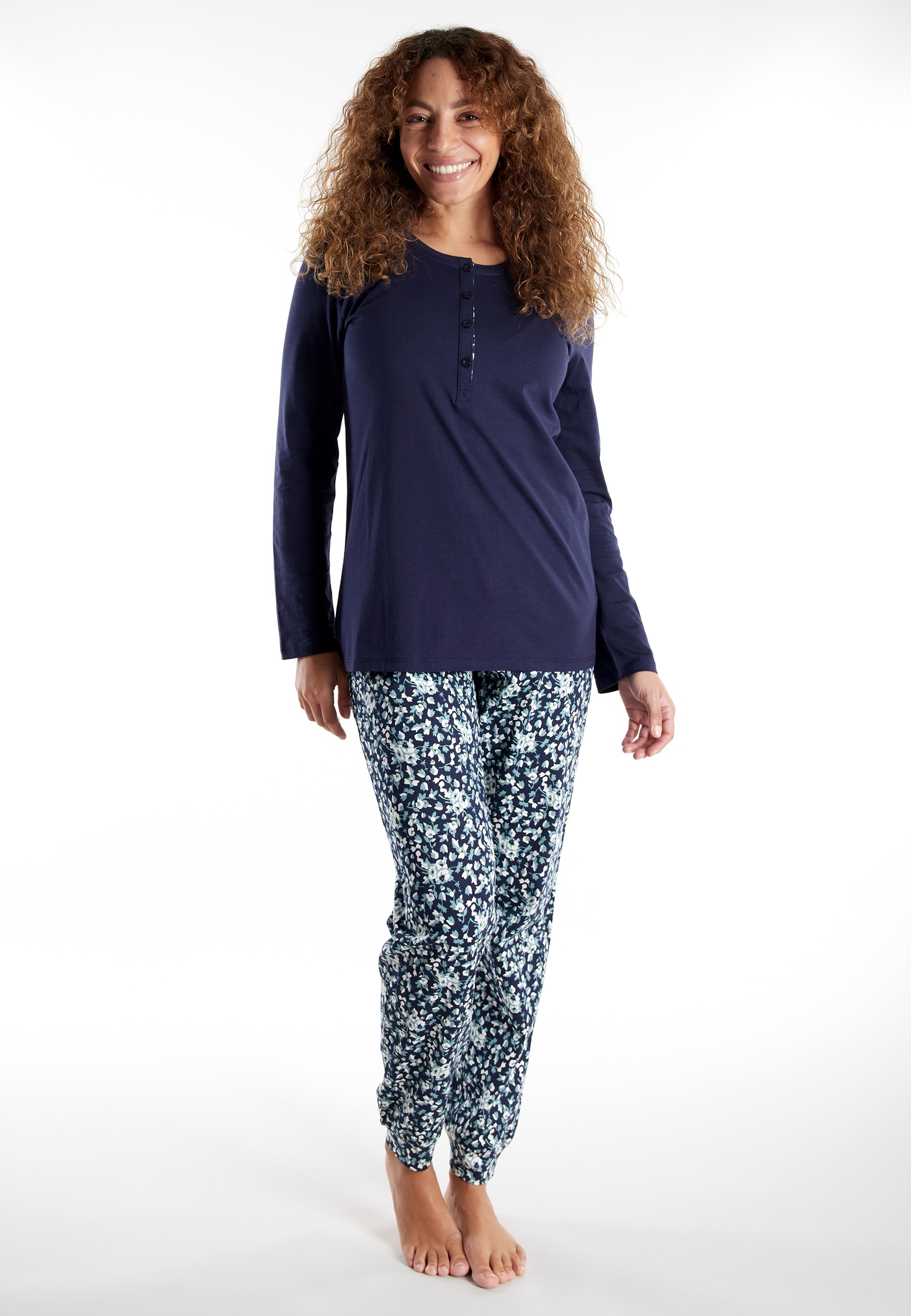 GÖTZBURG Schlafanzug "Katerini" 2 Rundhalsausschnitt, Langarm, lange Hose, günstig online kaufen