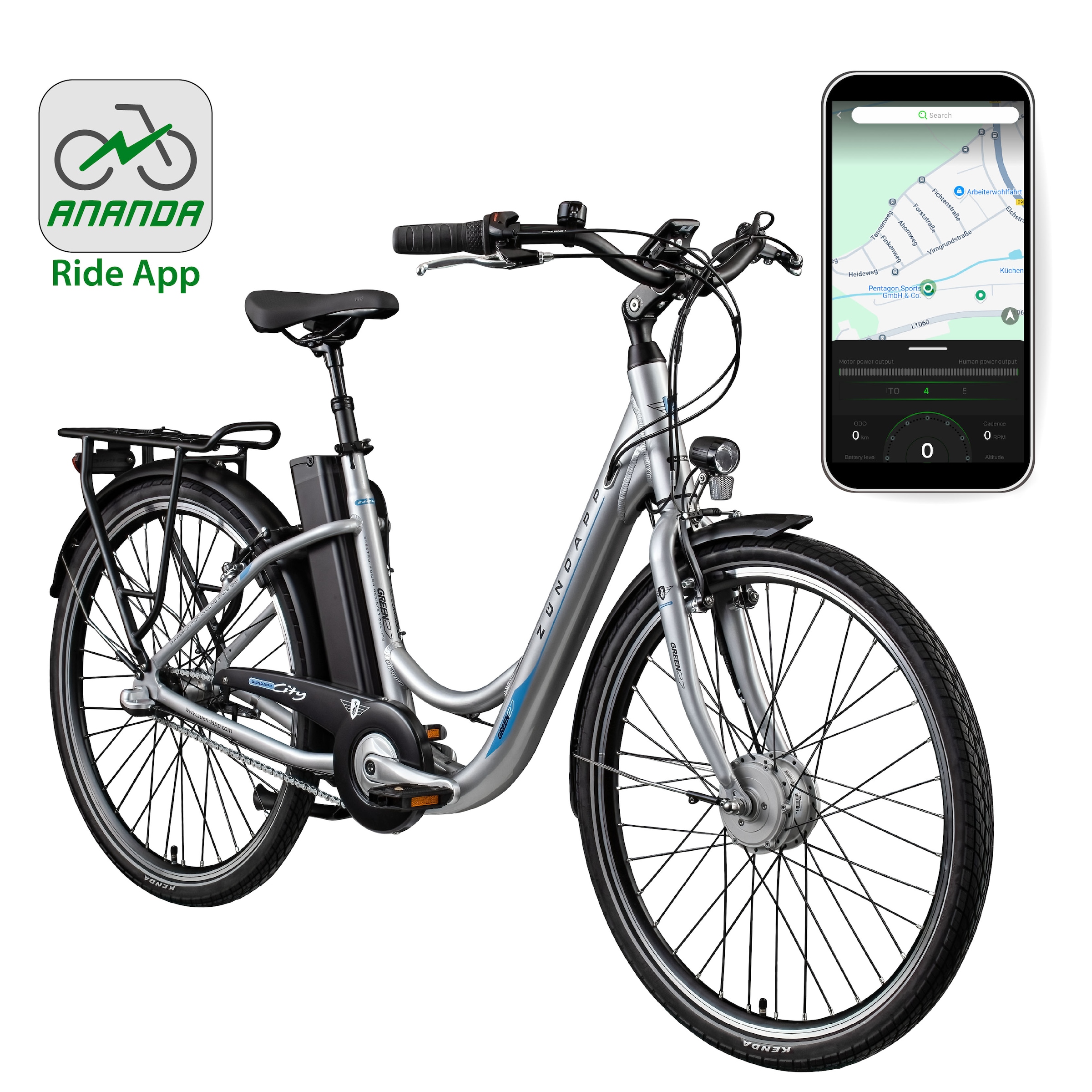 Zündapp »Green 2.7« 3 Gang Nabenschaltung Frontmotor 250 W Pedelec, Elektrofahrrad für Damen u. Herren