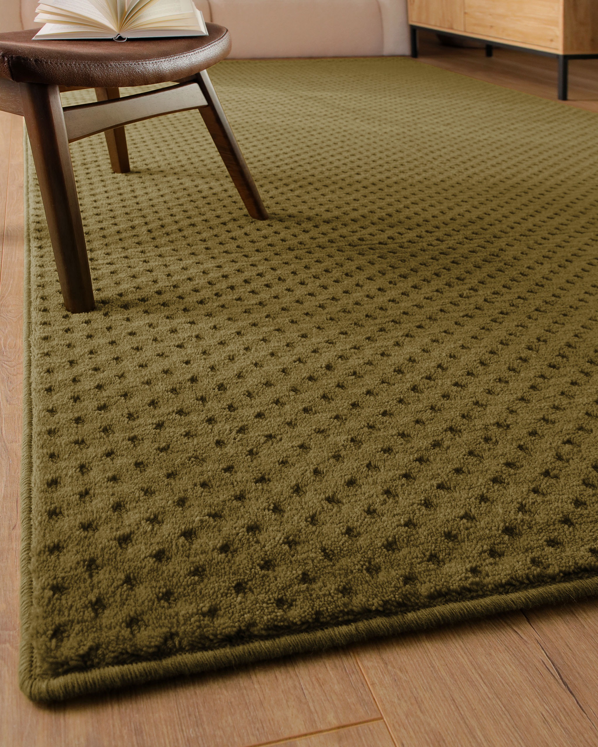 Wecon home Teppich »Castello THREE« rechteckig 7 mm Höhe Schurwolle, Kurzflor mit Hoch-Tief-Effekt, Wohnzimmer, Punktmuster