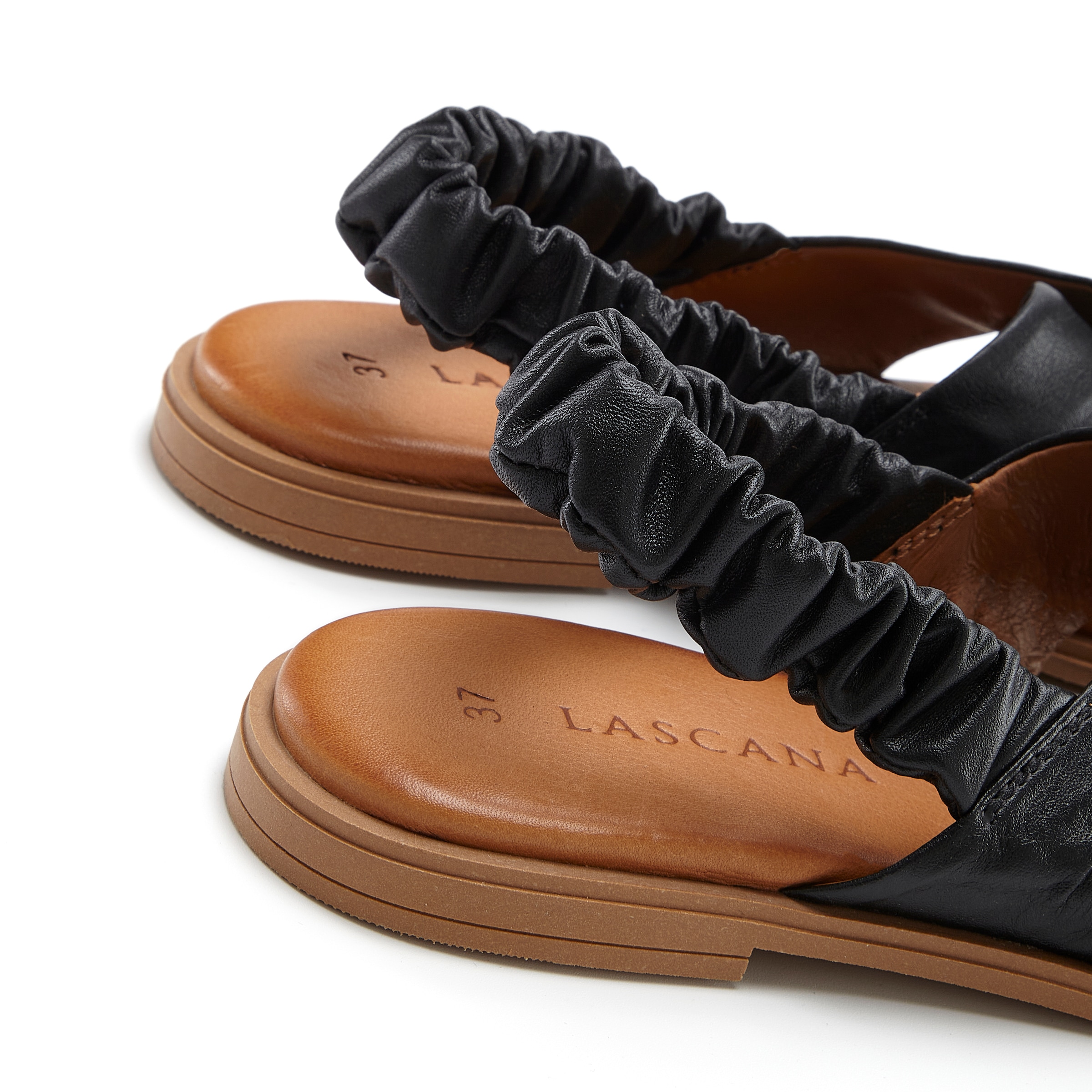 Vivance Sandale »Sandalette, Sommerschuh, offener Schuh, Pantolette«, aus Leder mit elastischen Riemchen