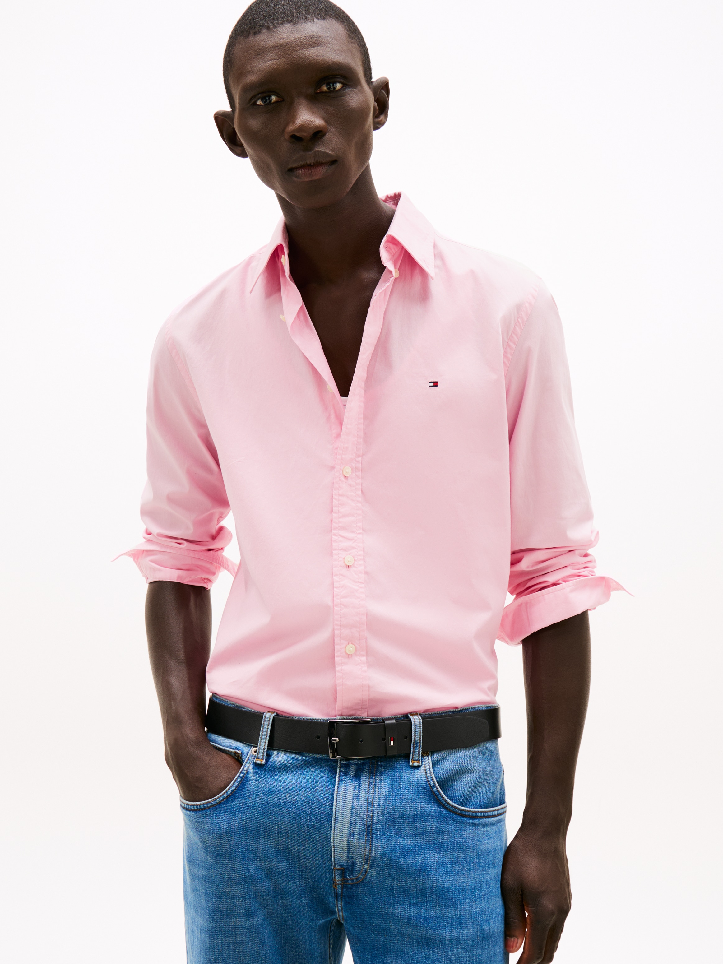 Tommy Hilfiger Businesshemd "FLEX POPLIN SOLID" Regular Fit Flex Cotton