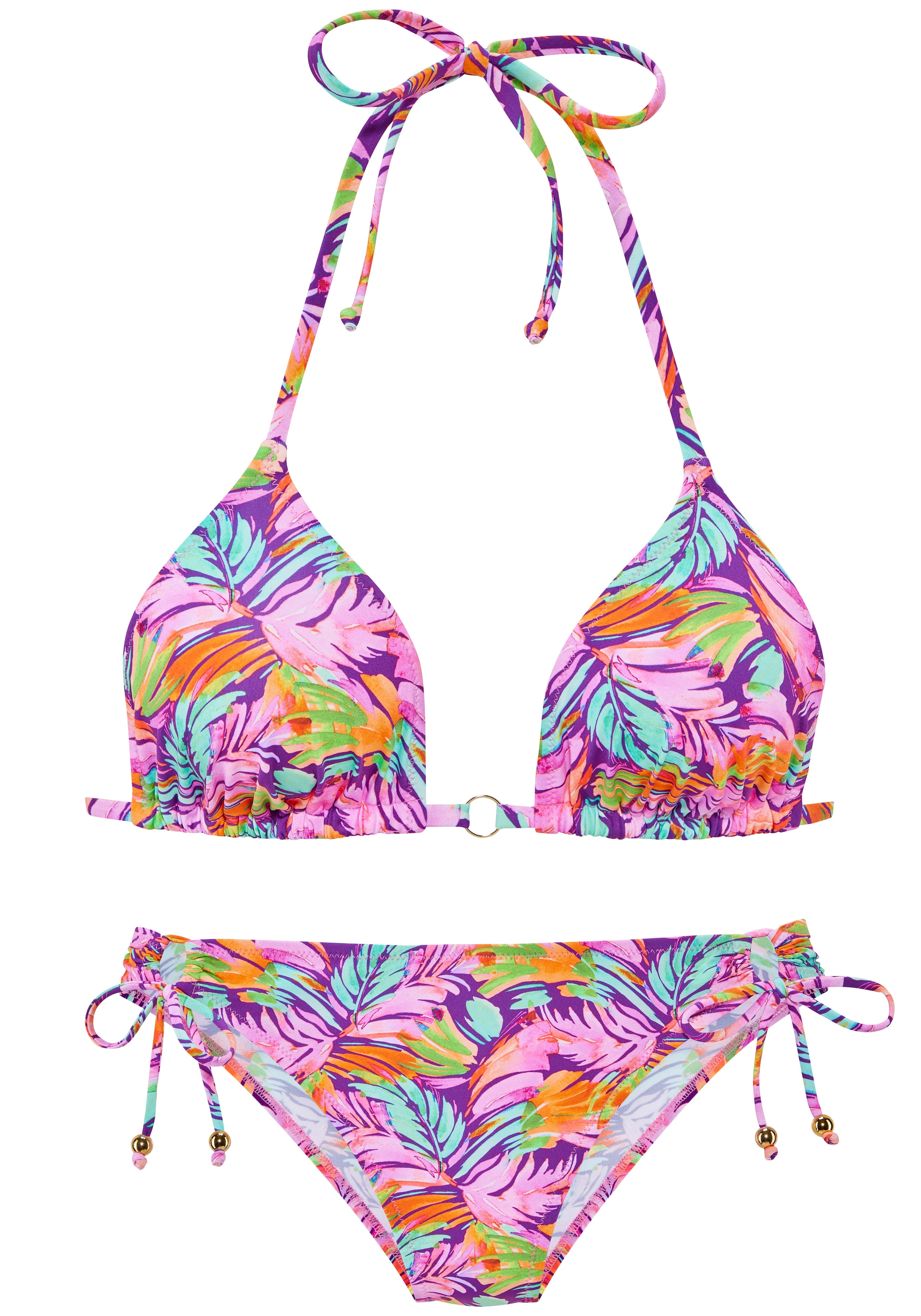 Vivance Triangel-Bikini mit farbenfrohem Blätterdruck günstig online kaufen