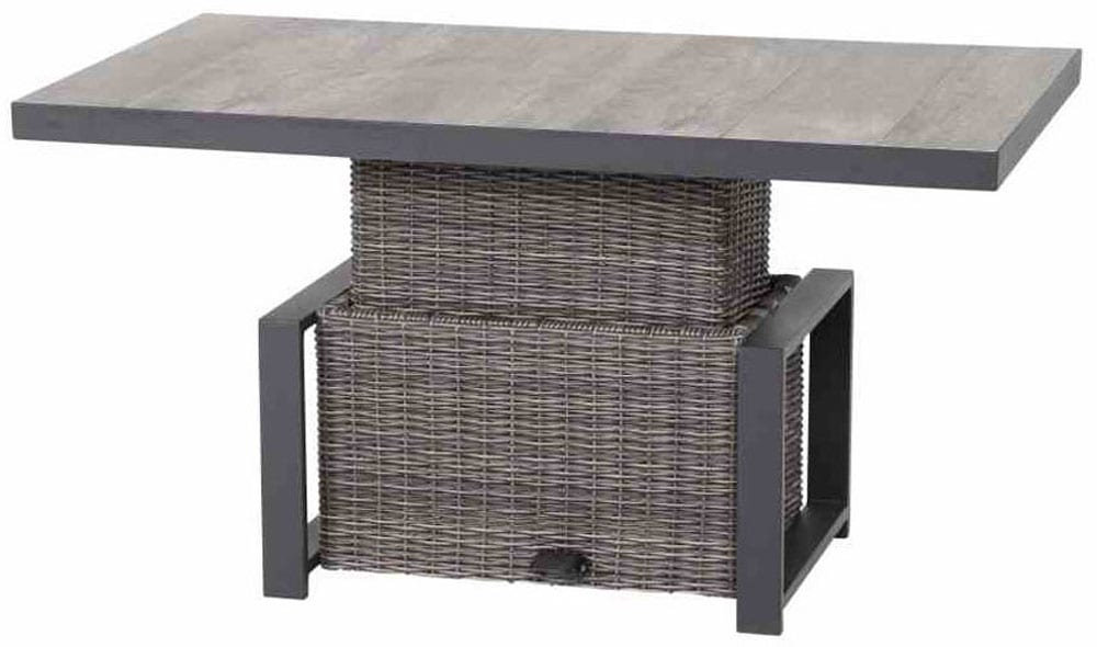Siena Garden Gartentisch »CORIDO Lift-Tisch 130x75cm charcoal grey« Aluminiumgestell matt anthrazit, Tischplatte aus Keramik, washed grey