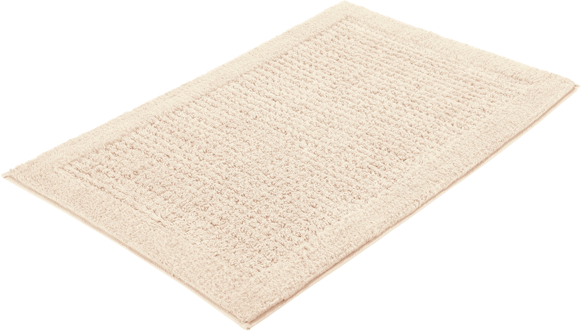 Kleine Wolke Badematte "Net, Badvorleger, Badezimmer Teppich" Höhe 17 mm rutschhemmend beschichtet fußbodenheizungsgeeignet Badteppich, Uni Farben, rutschhhemmend
