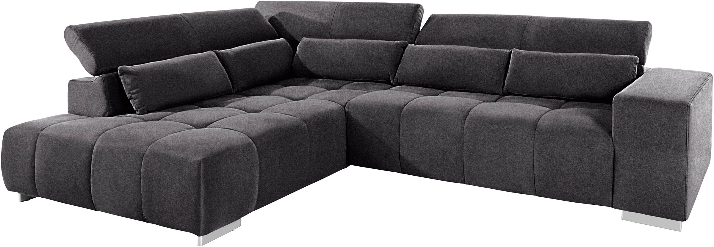 COTTA Ecksofa »Orion L-Form«, mit Kopfteilverstellung & 5 Nierenkissen