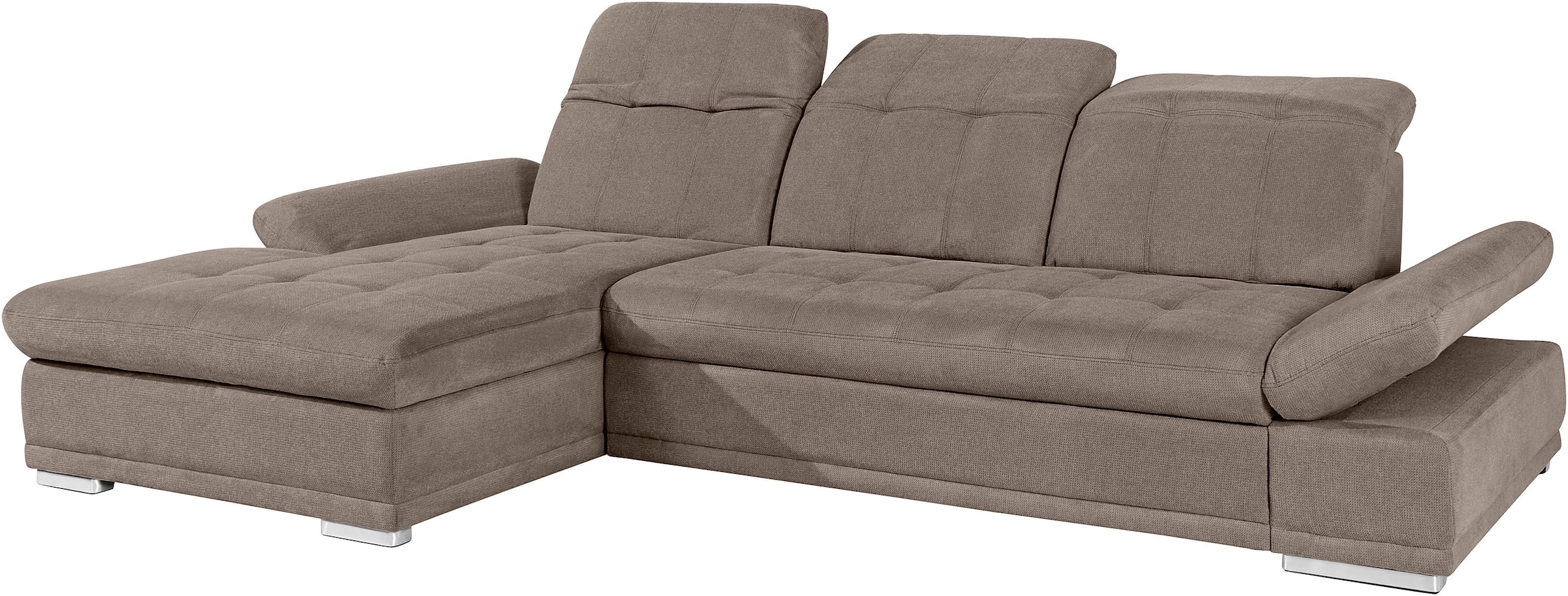 COTTA Ecksofa »Holiday L-Form mit Sitztiefen-, Armteil- und Kopfteilverstellung«, wahlweise mit Bettfunktion & Bettkasten